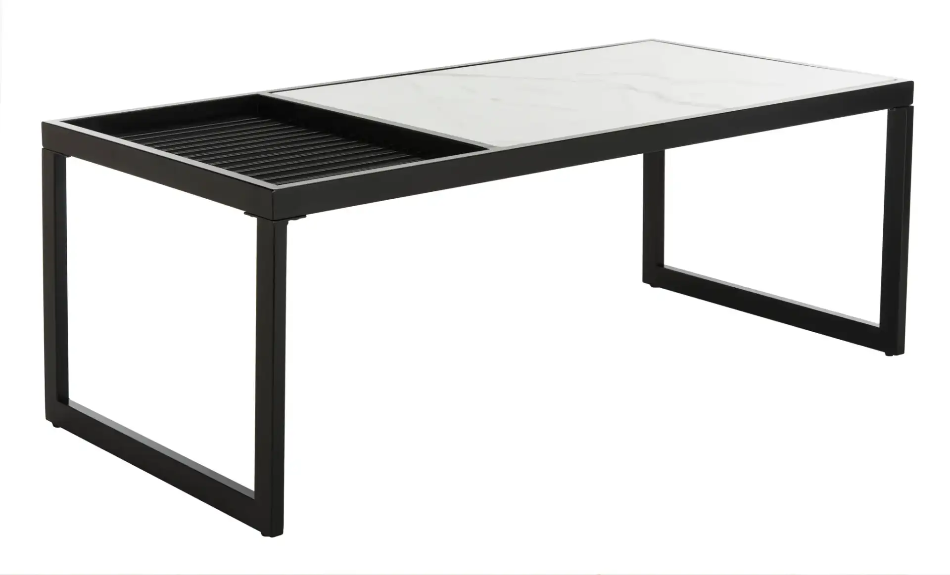 Zuri Coffee Table in White / Matte Black, detail view