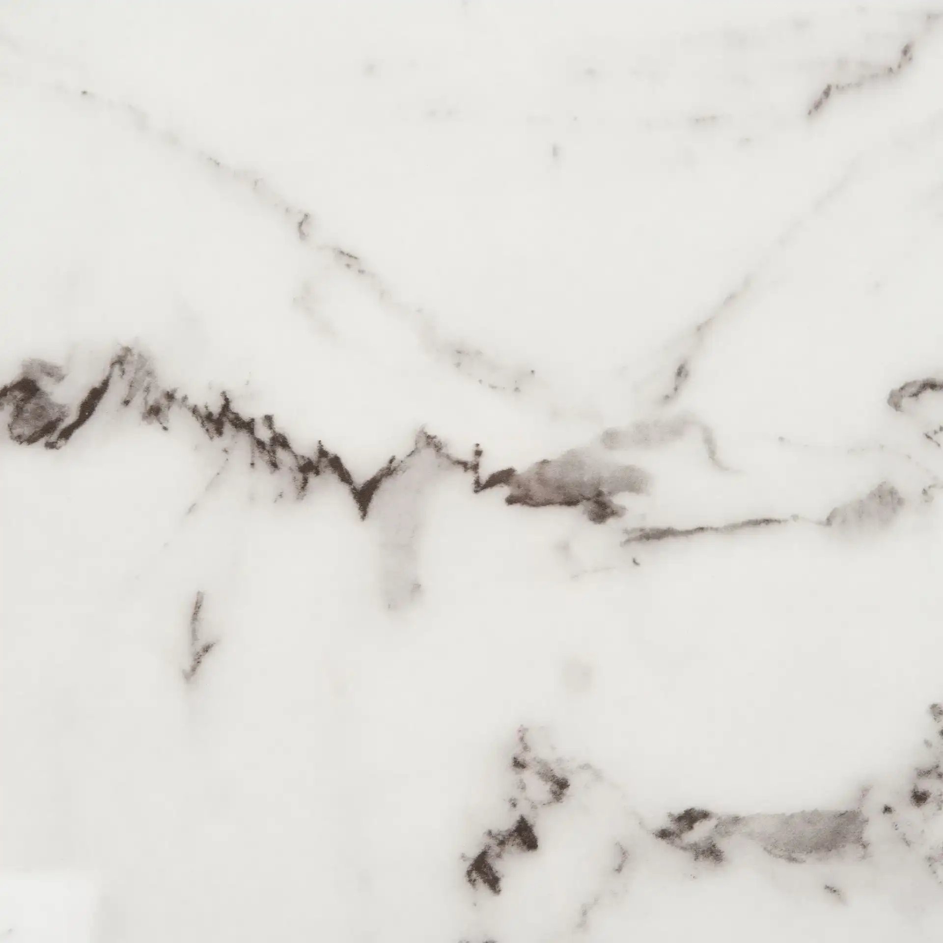 Placido Oval Coffee Table in White Marble / Black, detail view