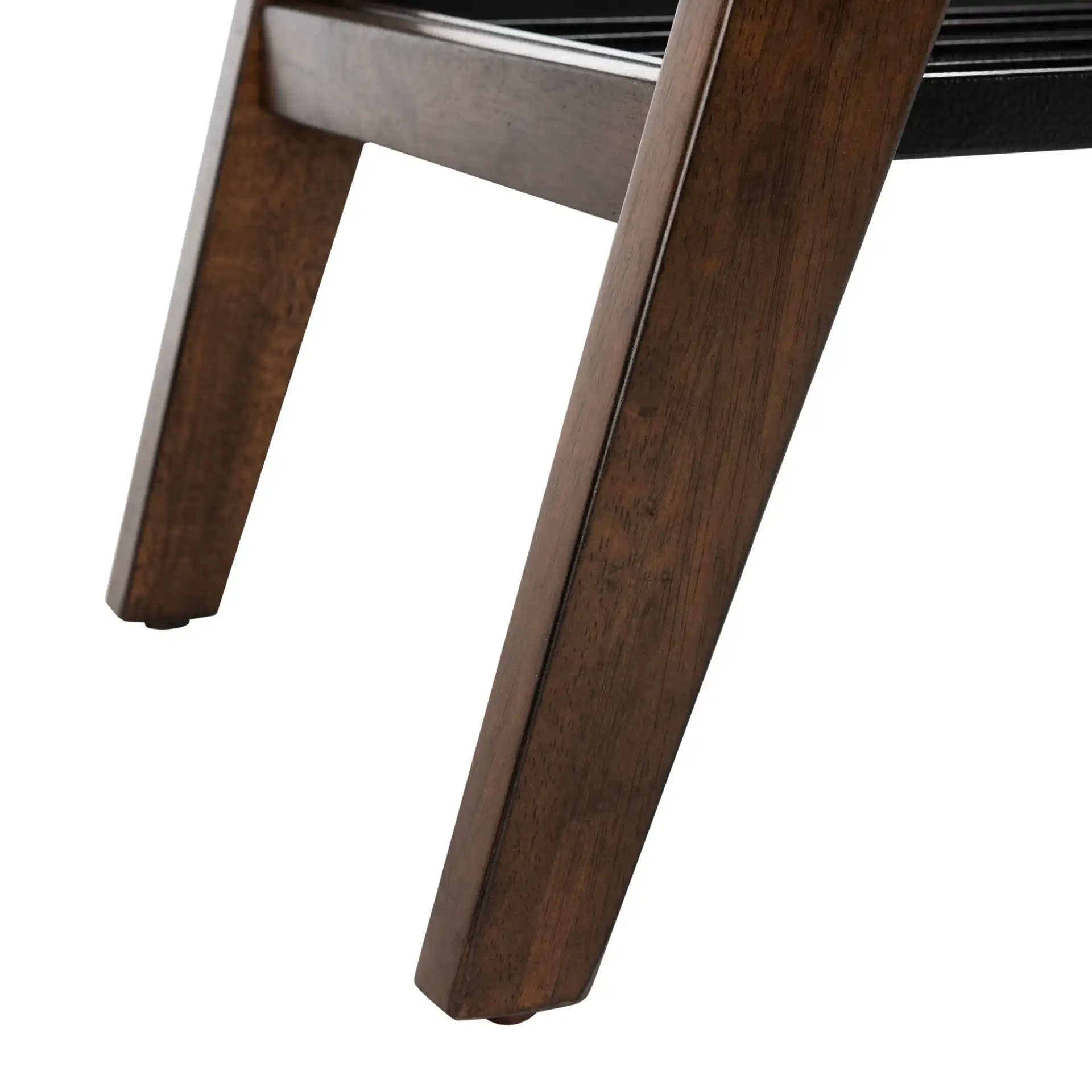 Oren Two-Tier Coffee Table in Walnut / Black Metal, detail view