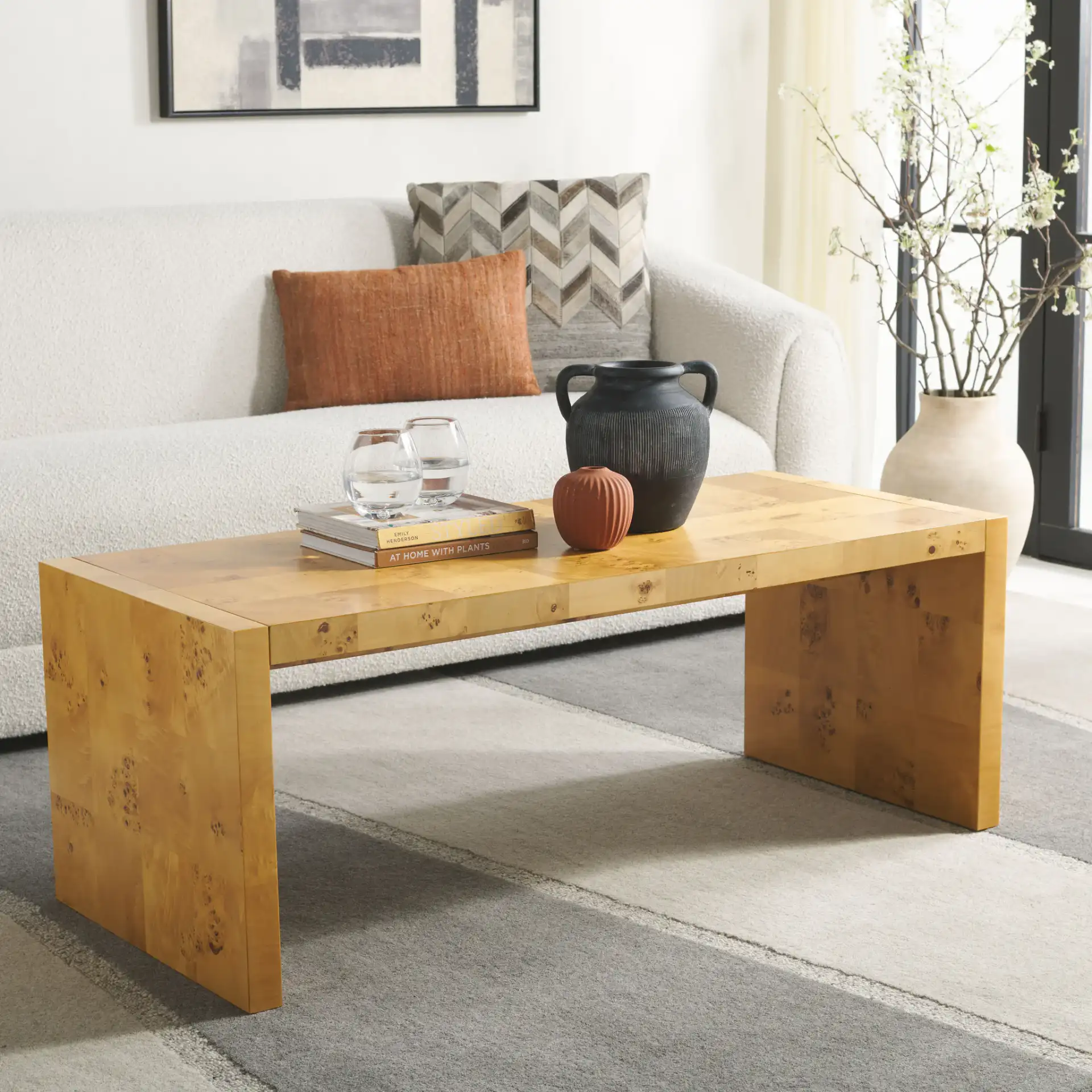 Cella Coffee Table in Natural in a styled room