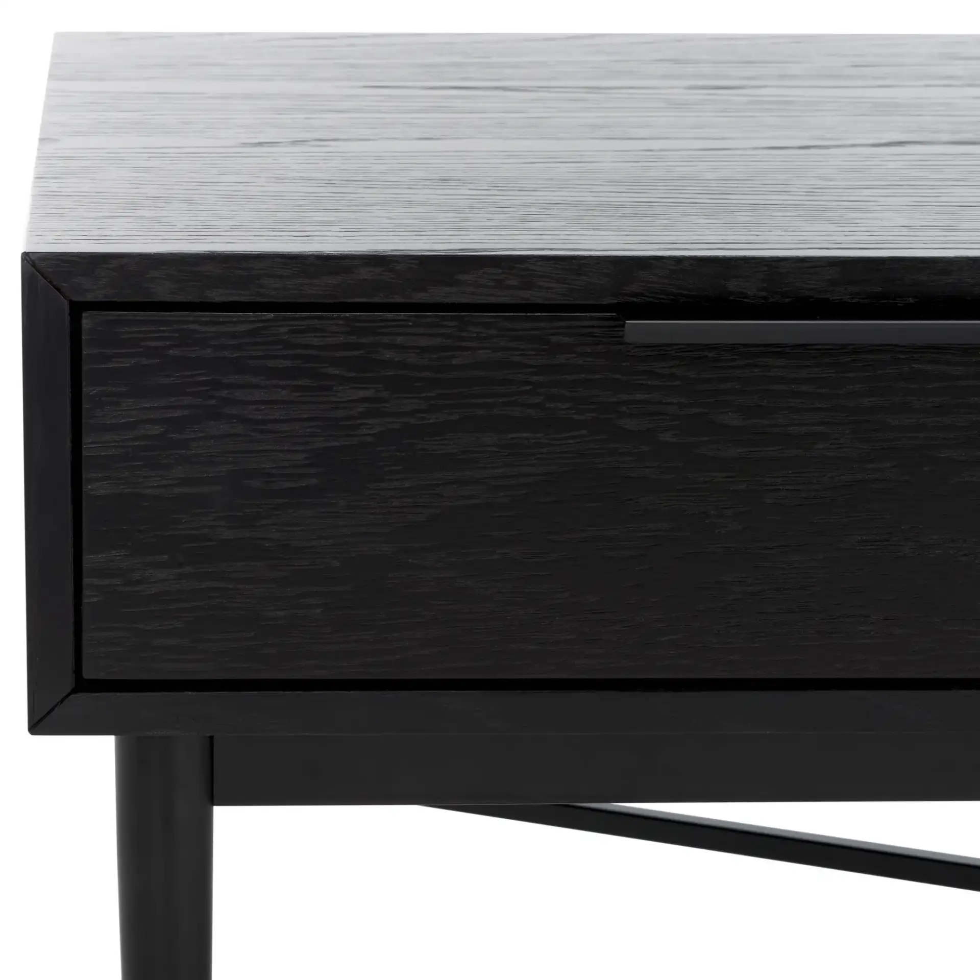 Pierre Two-Drawer Coffee Table in Black in a styled room