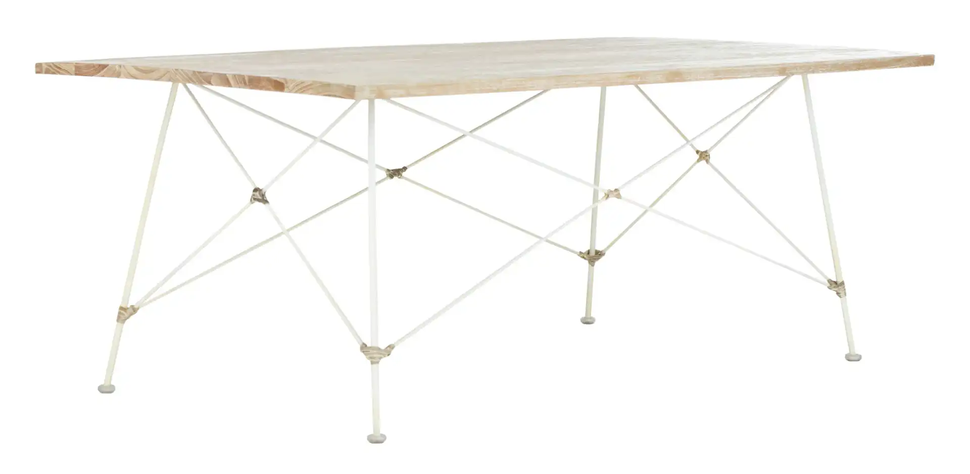 Cyprus Rectangle Coffee Table in Gray White Wash, detail view