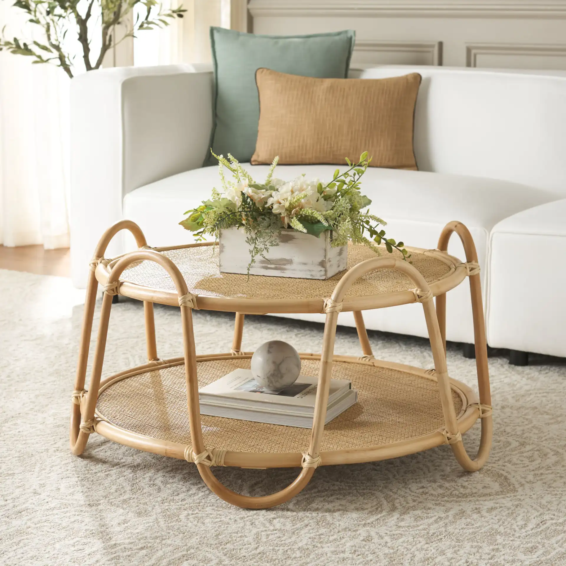 Althea Coffee Table in Natural, detail view