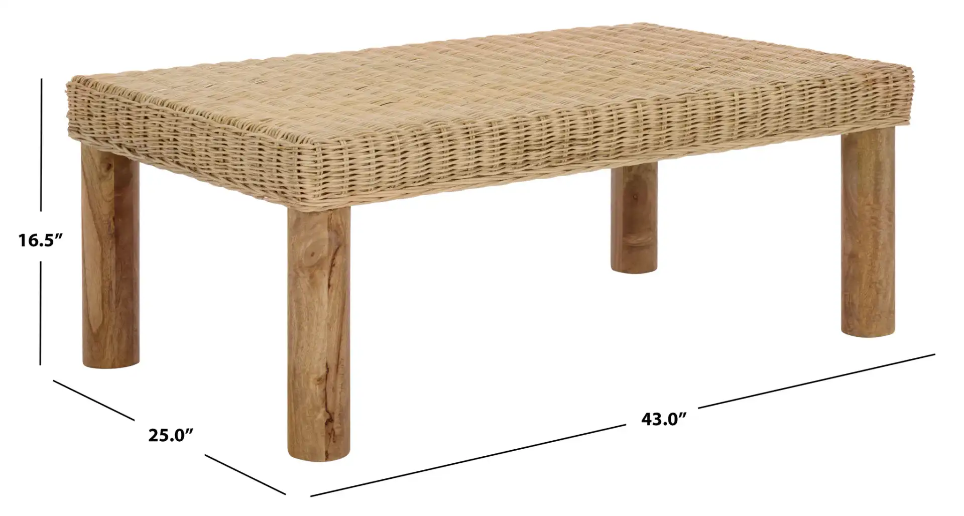 Shazza Weaved Coffee Table in Natural, detail view