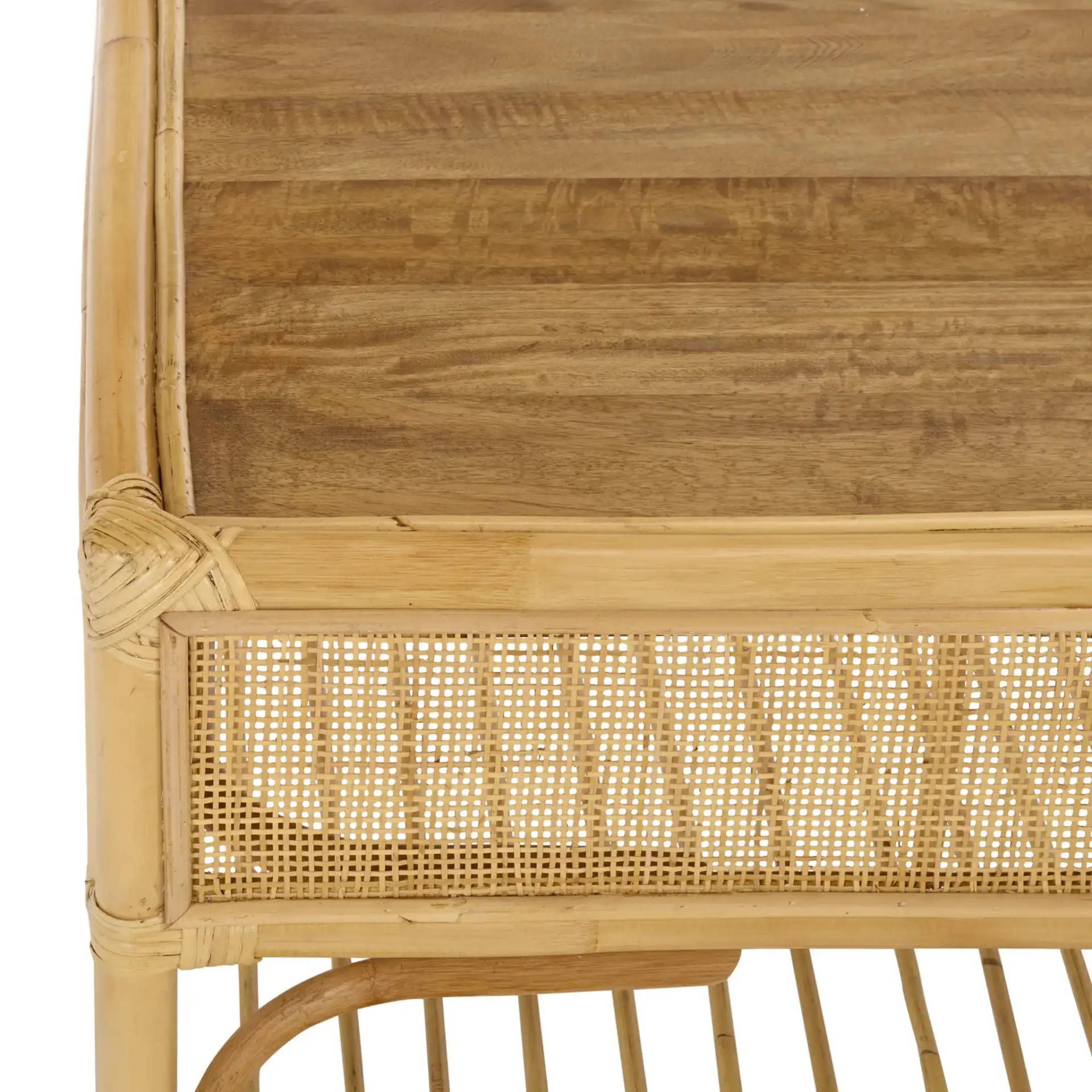 Webster Rectangle Coffee Table in Natural in a styled room
