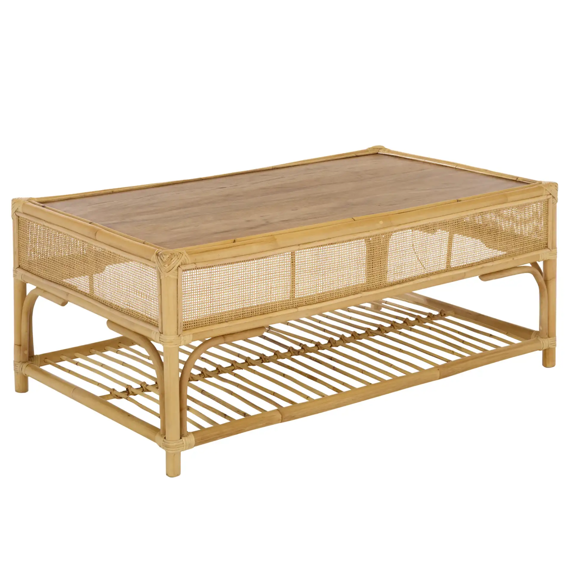 Webster Rectangle Coffee Table in Natural, detail view