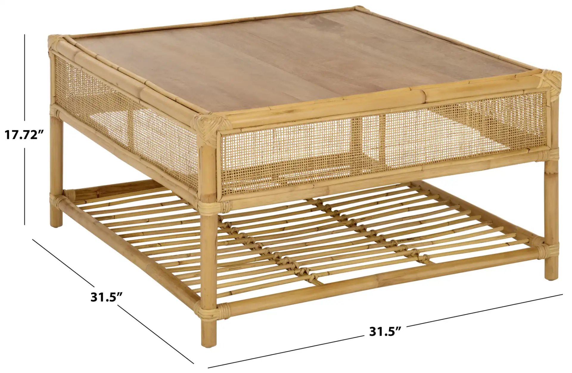 Webster Square Coffee Table in Natural, detail view