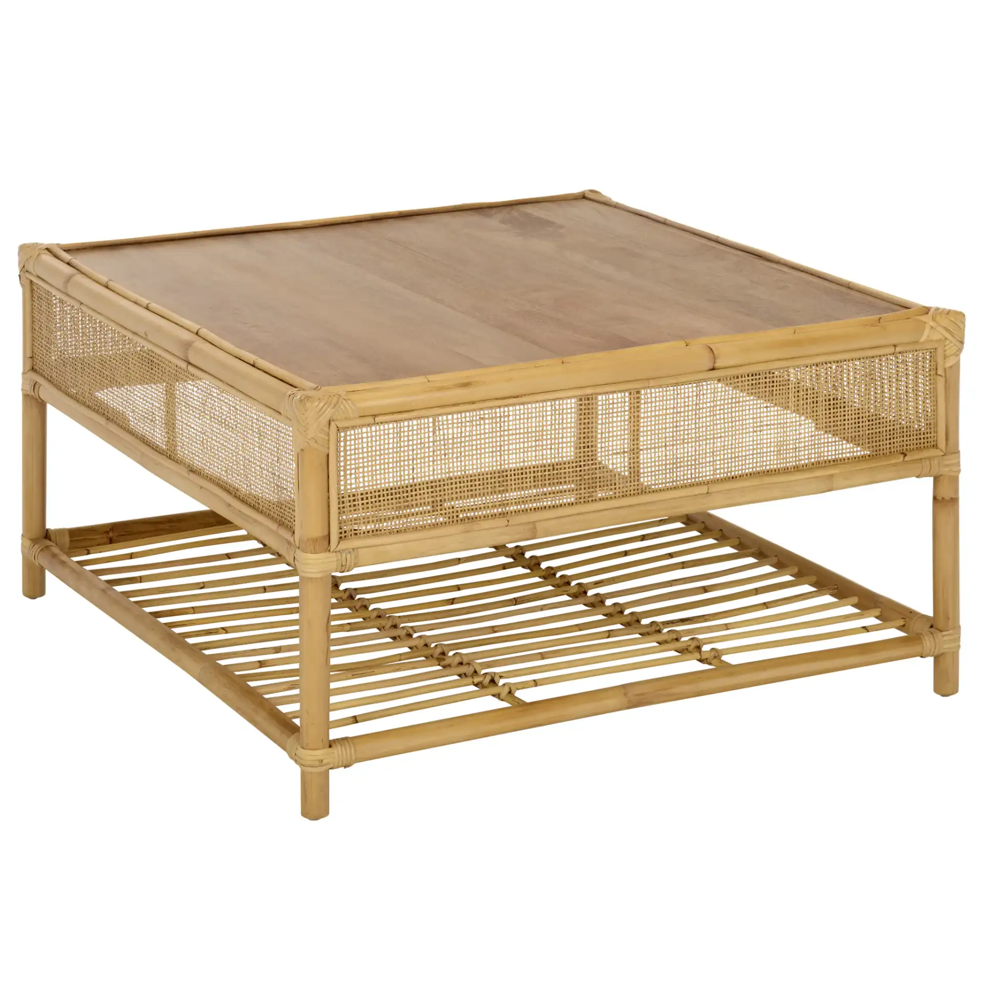 Webster Square Coffee Table in Natural, detail view