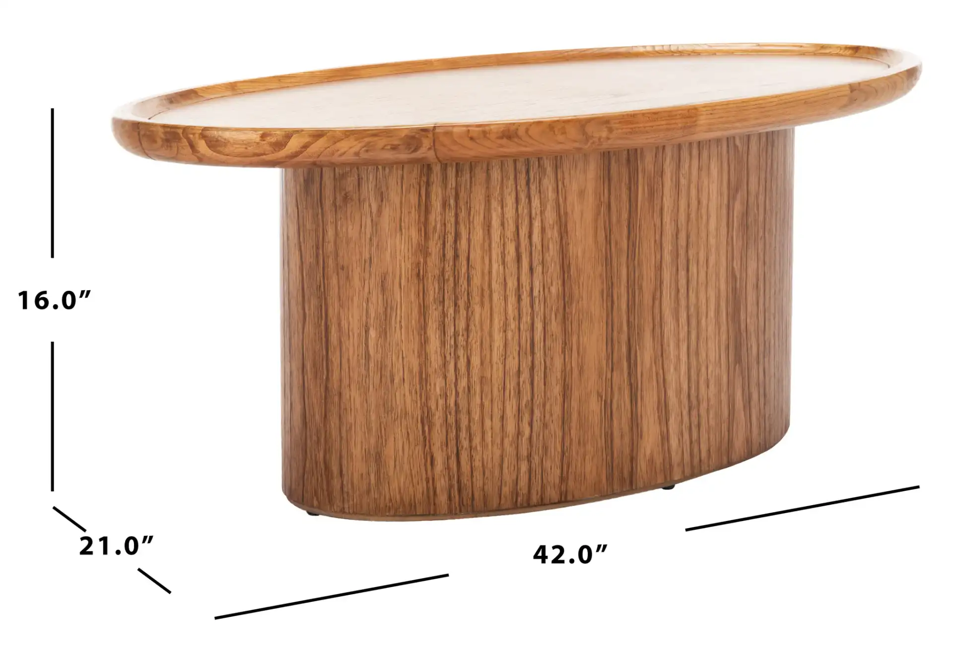 Flyte Oval Coffee Table in Natural, detail view