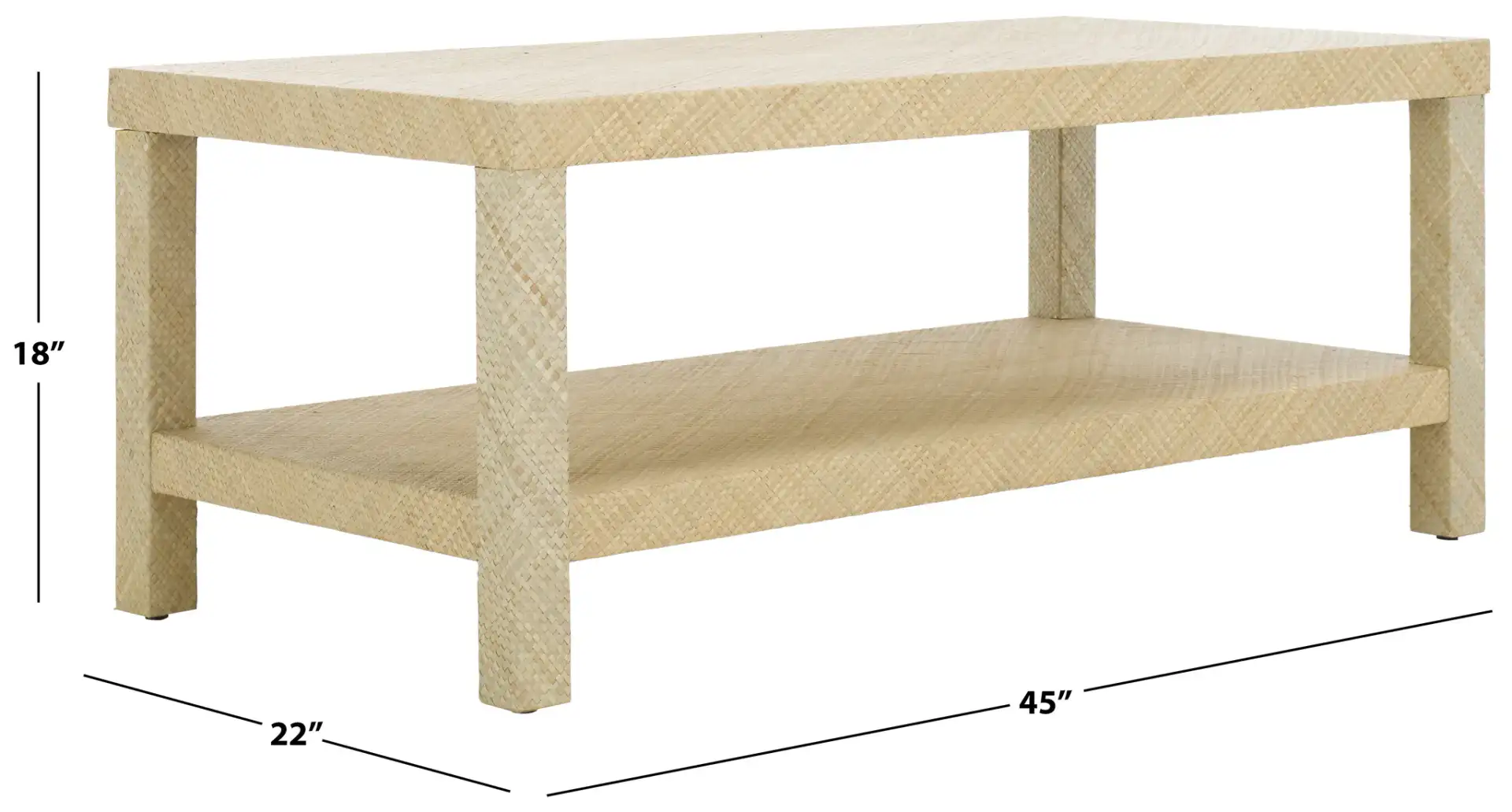 Apis Raffia Coffee Table in Natural, detail view