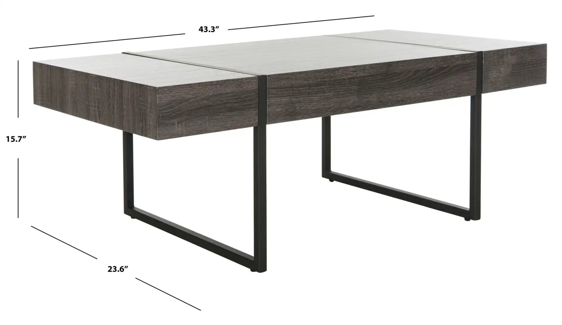 Tristan Coffee Table in Black, detail view