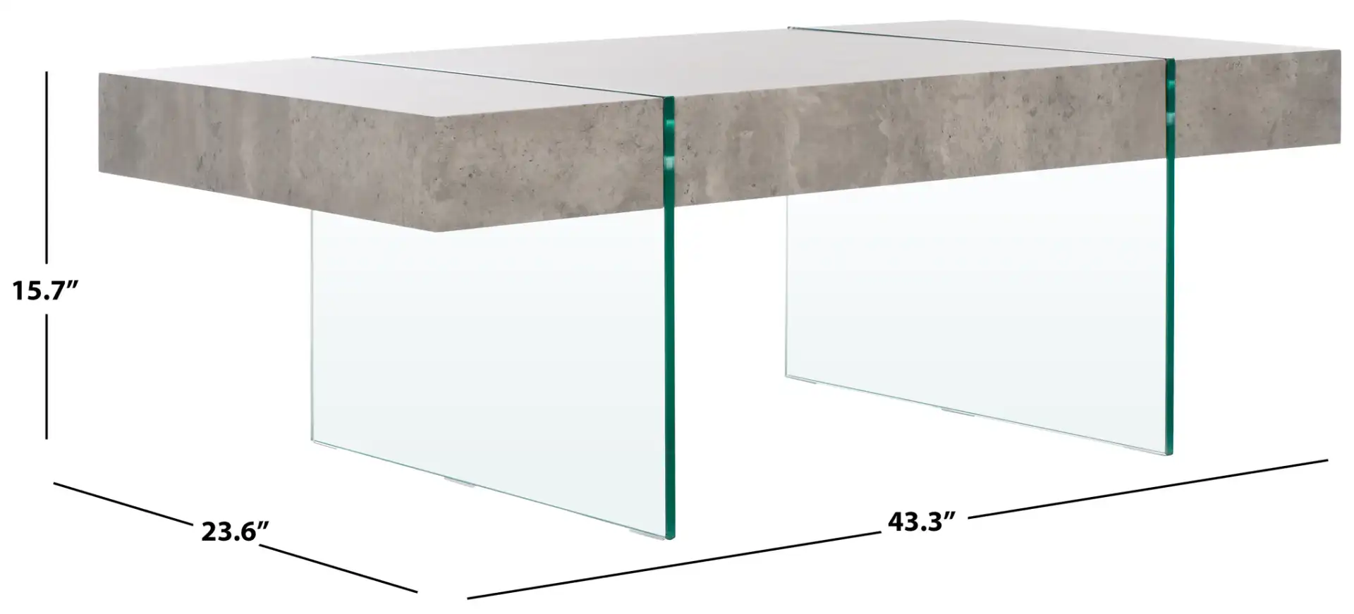 Jacob Coffee Table in Light Concrete, detail view