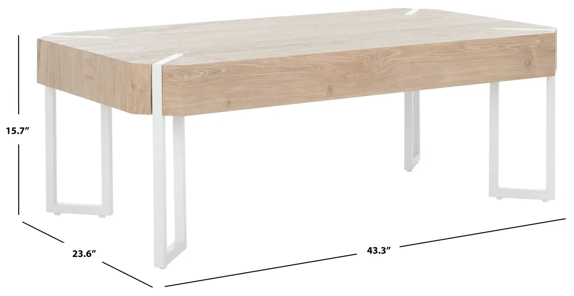 Edgecombe Coffee Table in Natural / White, detail view