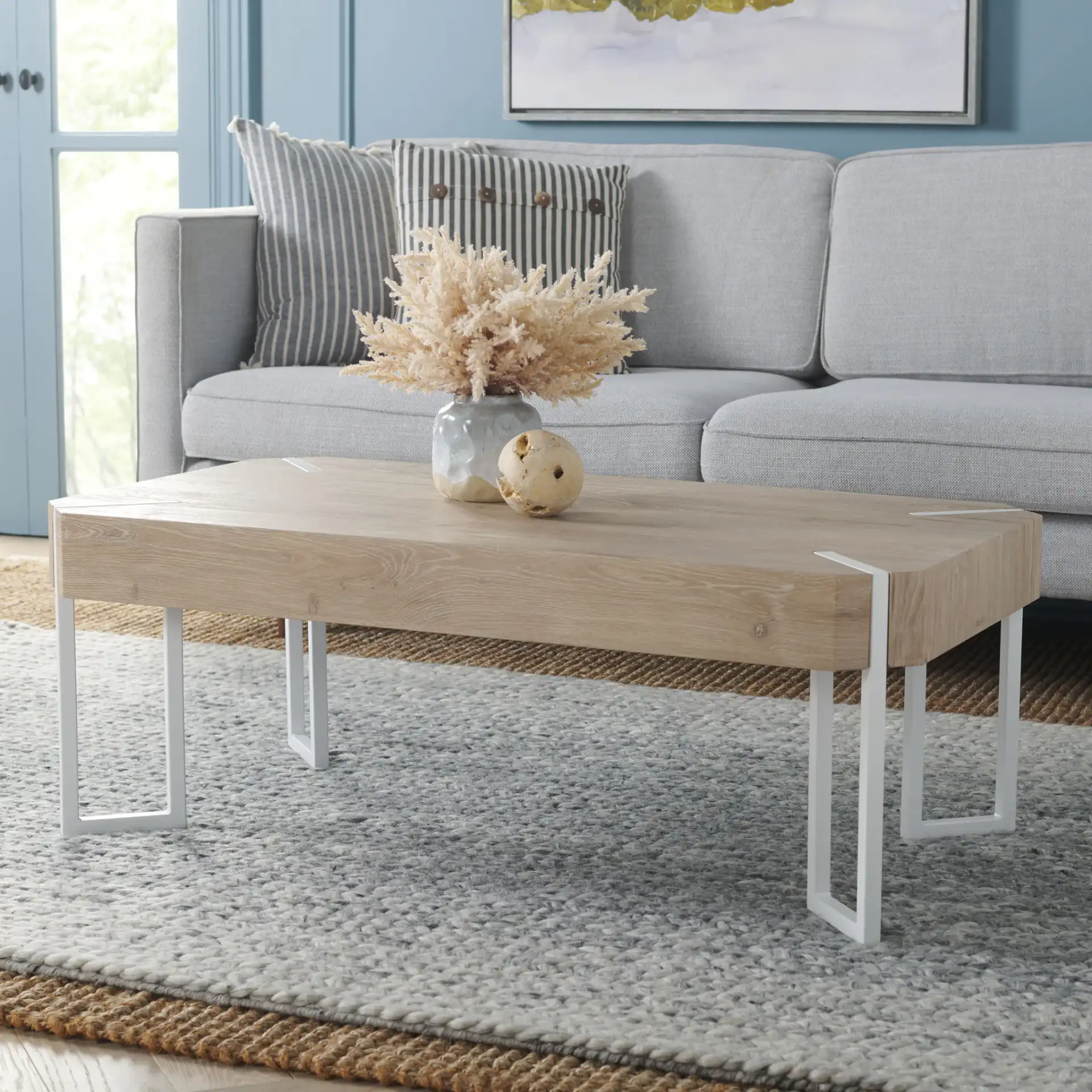 Edgecombe Coffee Table in Natural / White in a styled room