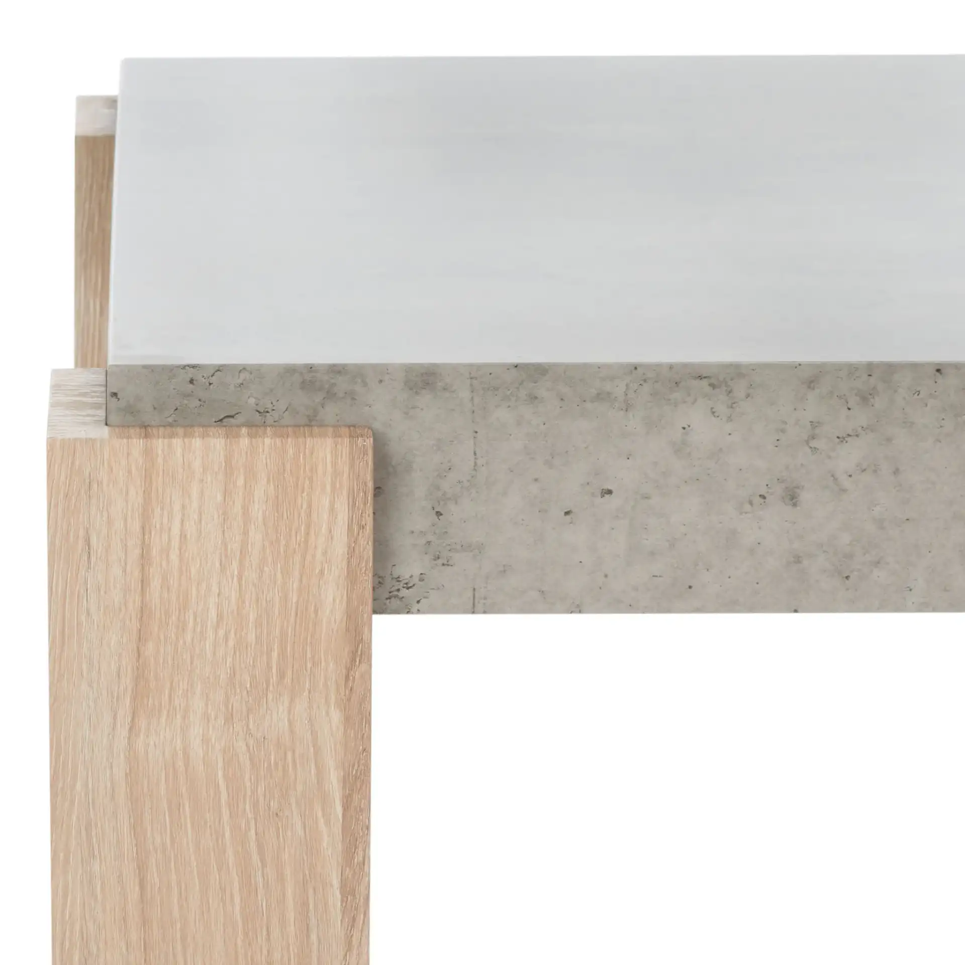 Coromio Coffee Table in Light Gray / Natural in a styled room