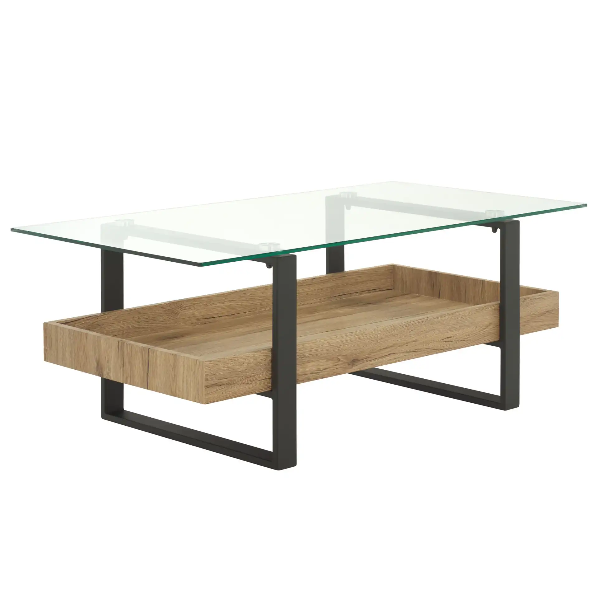 Auberon Coffee Table in Glass / Natural, detail view