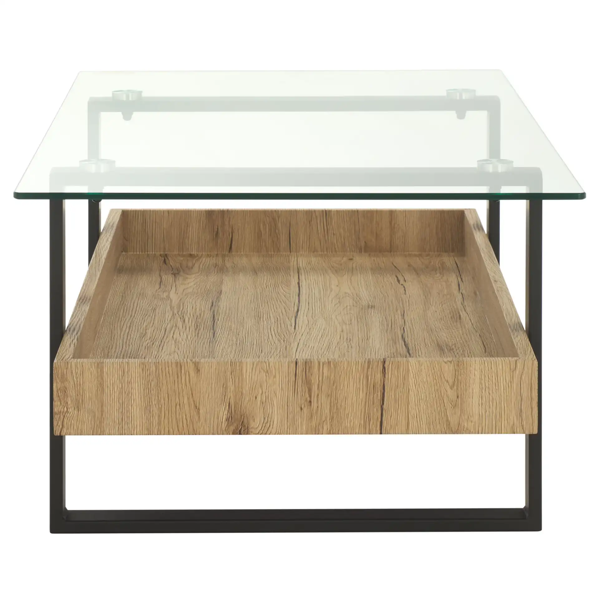 Auberon Coffee Table in Glass / Natural, detail view