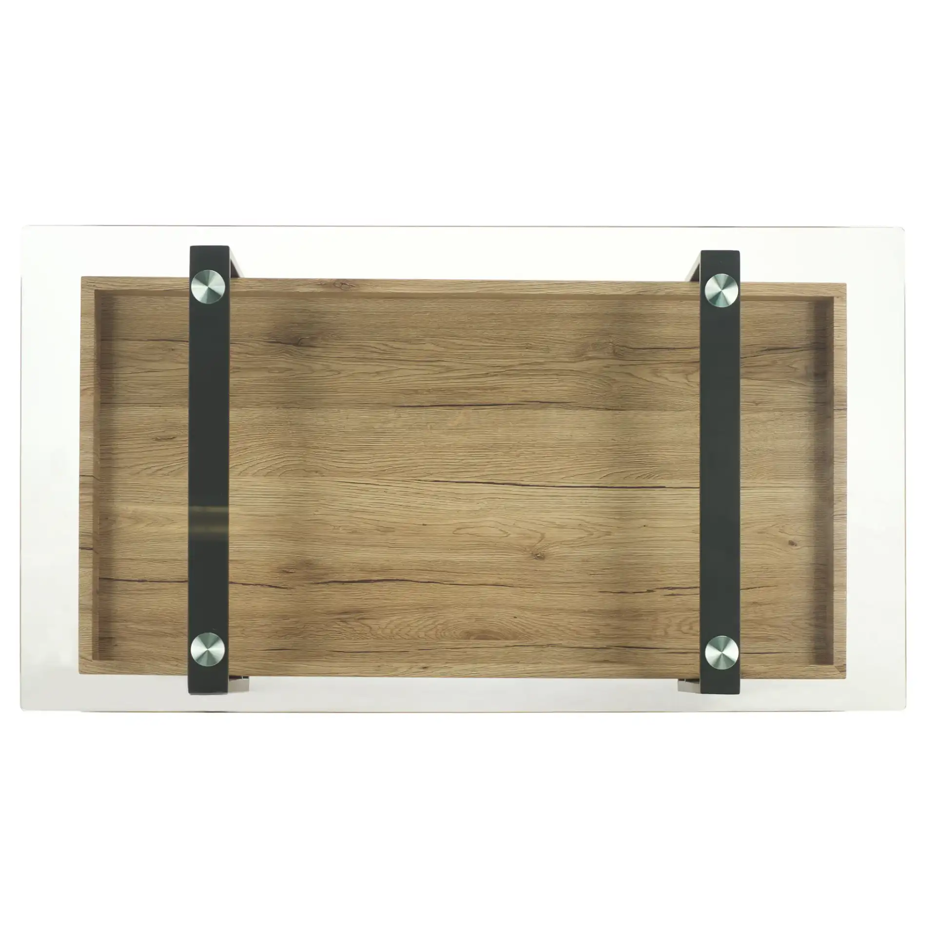 Auberon Coffee Table in Glass / Natural, detail view