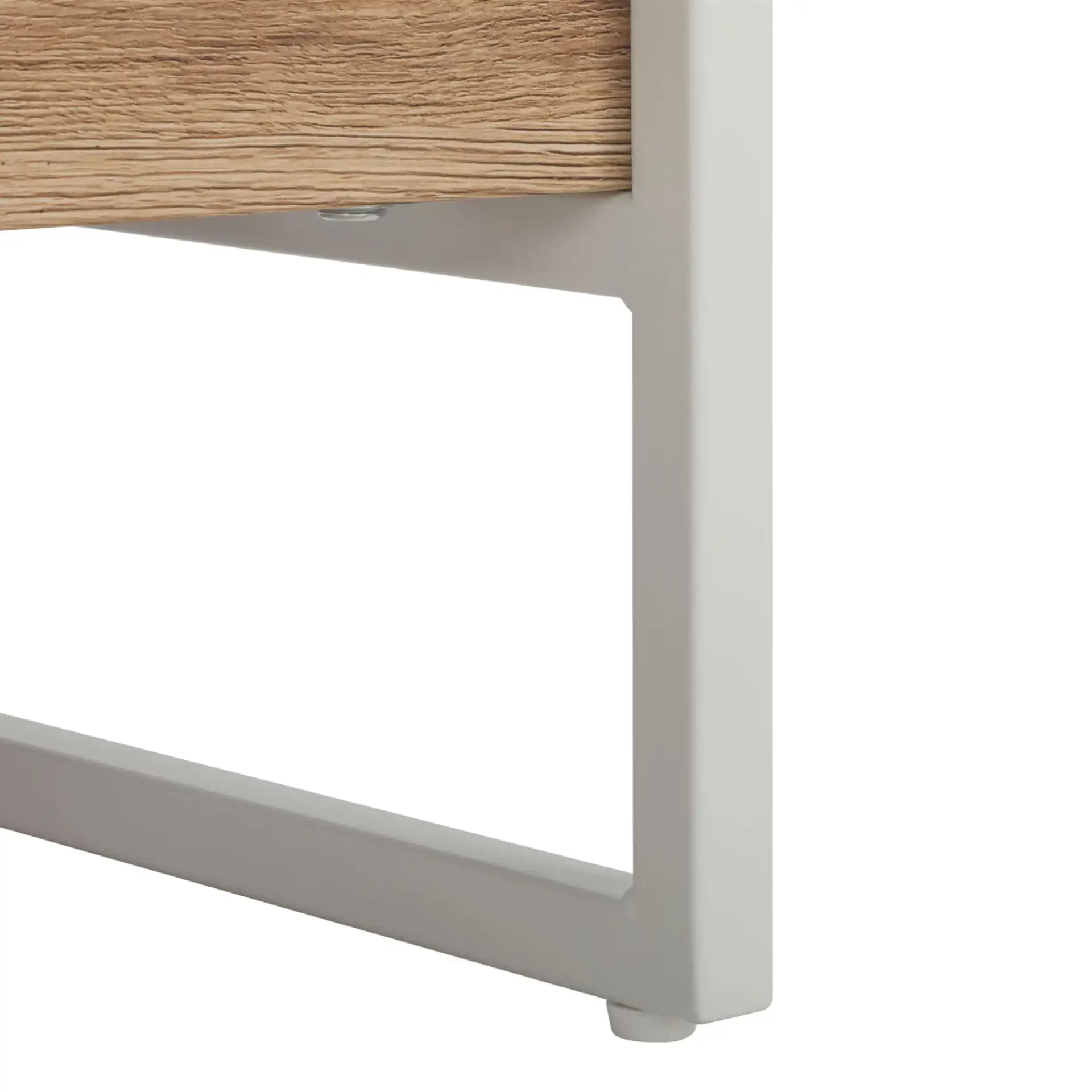 Aurelian Coffee Table in White Faux Marble / Natural, detail view