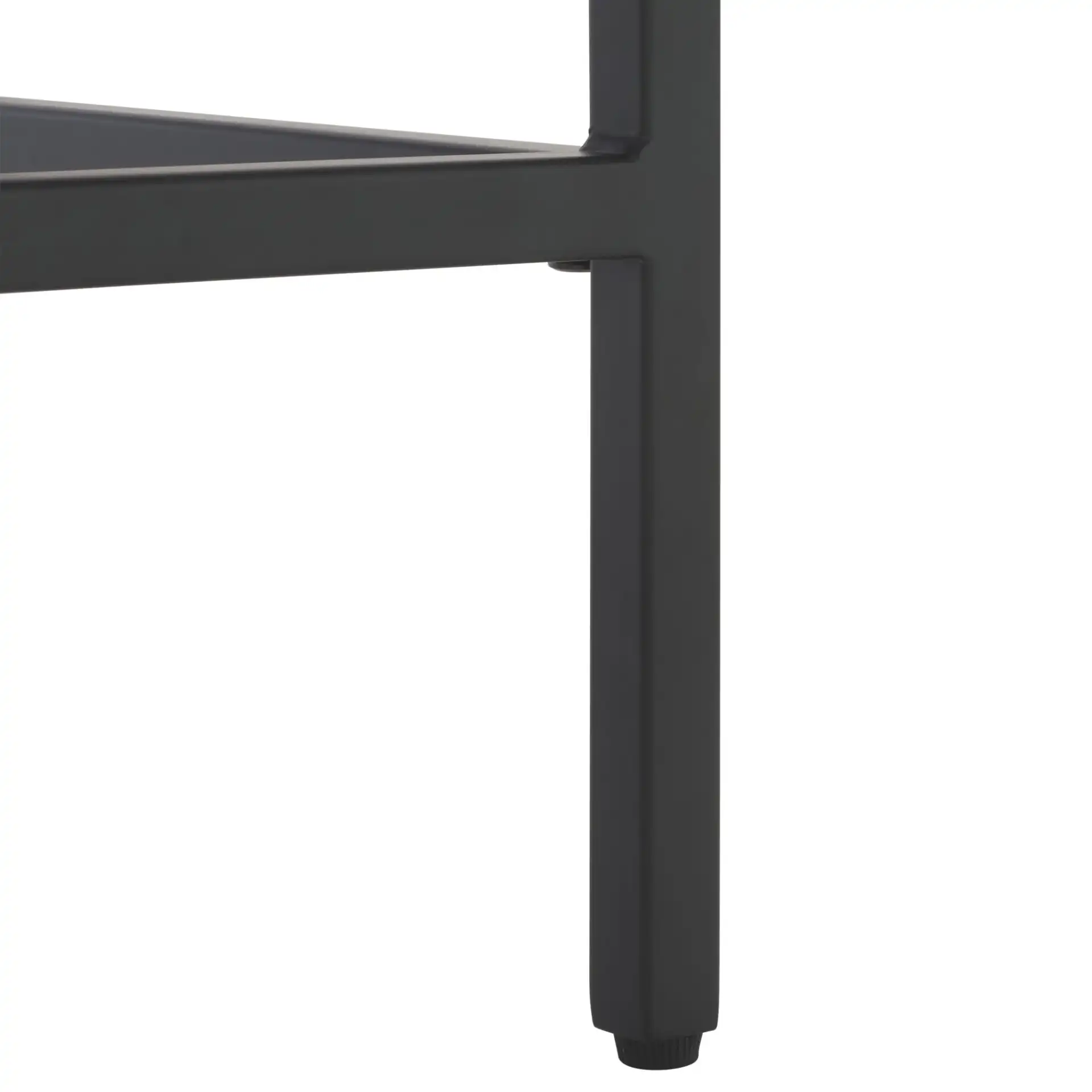 Acelin Coffee Table in White Faux Marble / Black, detail view