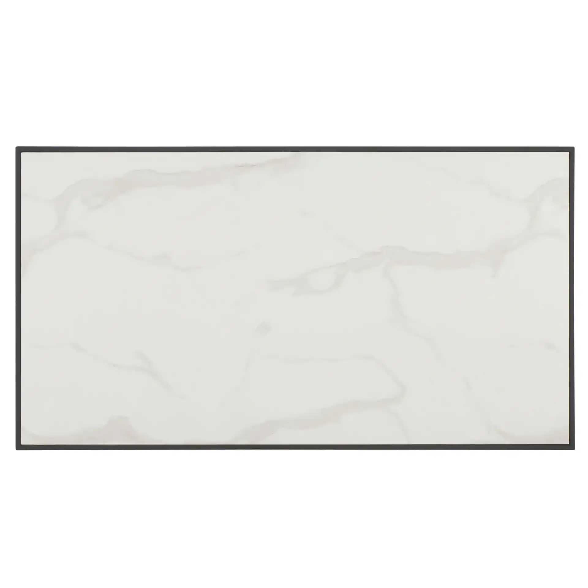 Acelin Coffee Table in White Faux Marble / Black, detail view