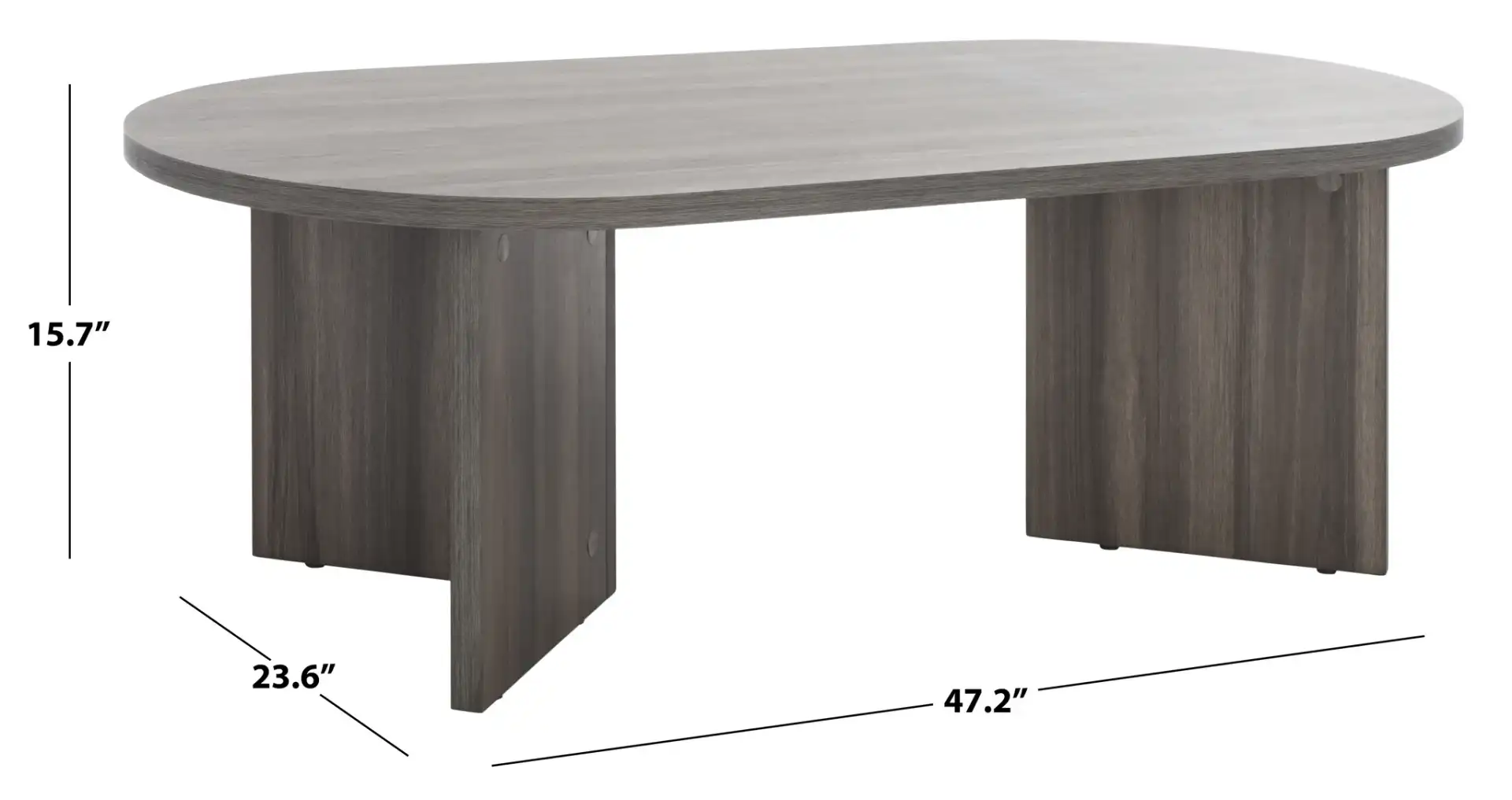 Tayson Coffee Table in Slate Gray, detail view