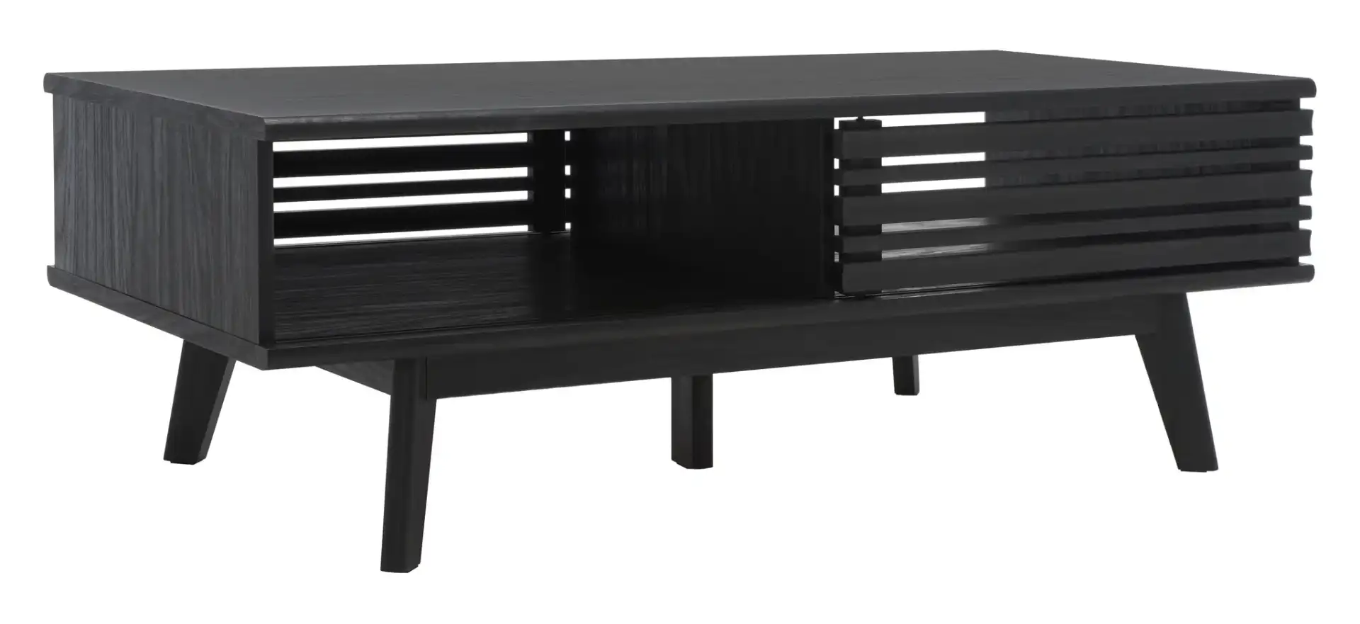 Rori Two-Door Coffee Table in Black, detail view