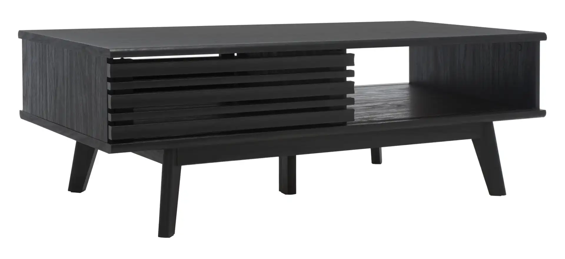 Rori Two-Door Coffee Table in Black, detail view