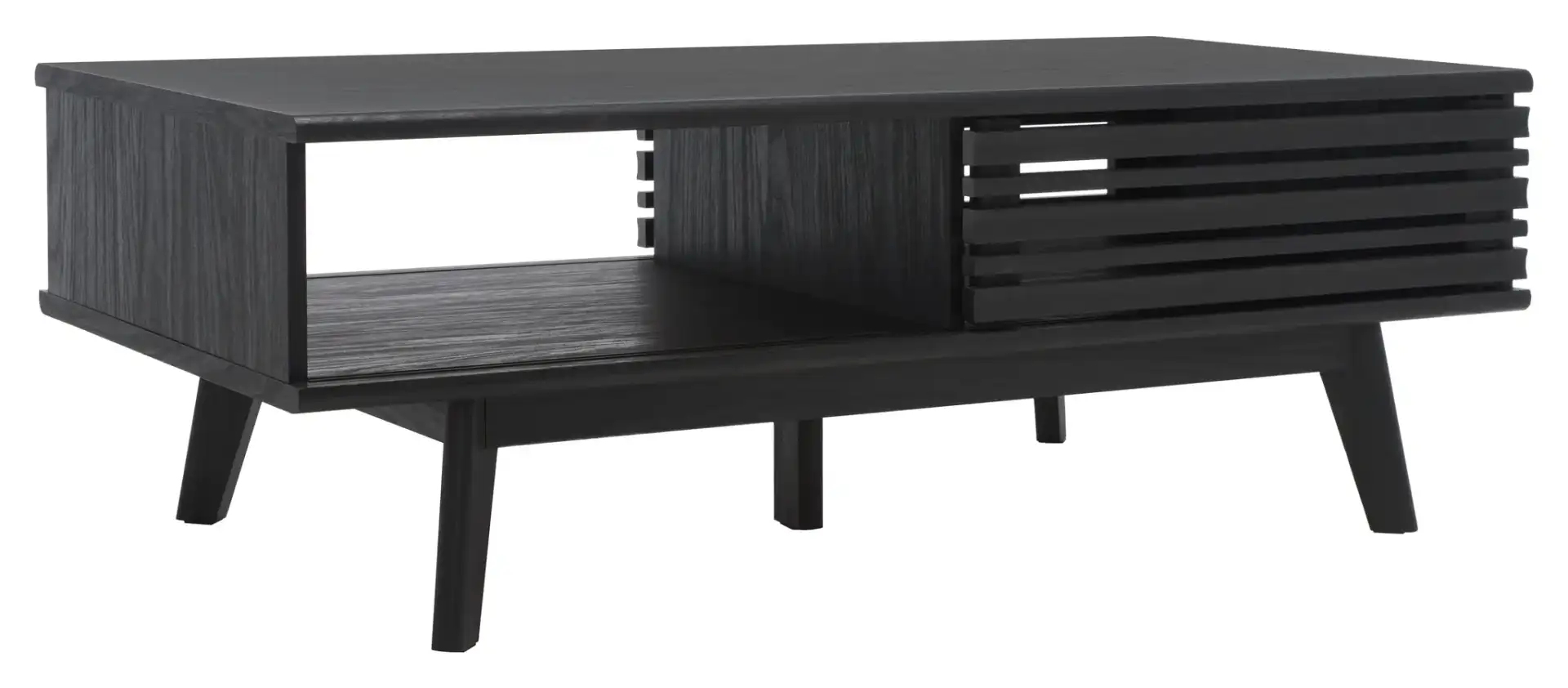 Rori Two-Door Coffee Table in Black, detail view