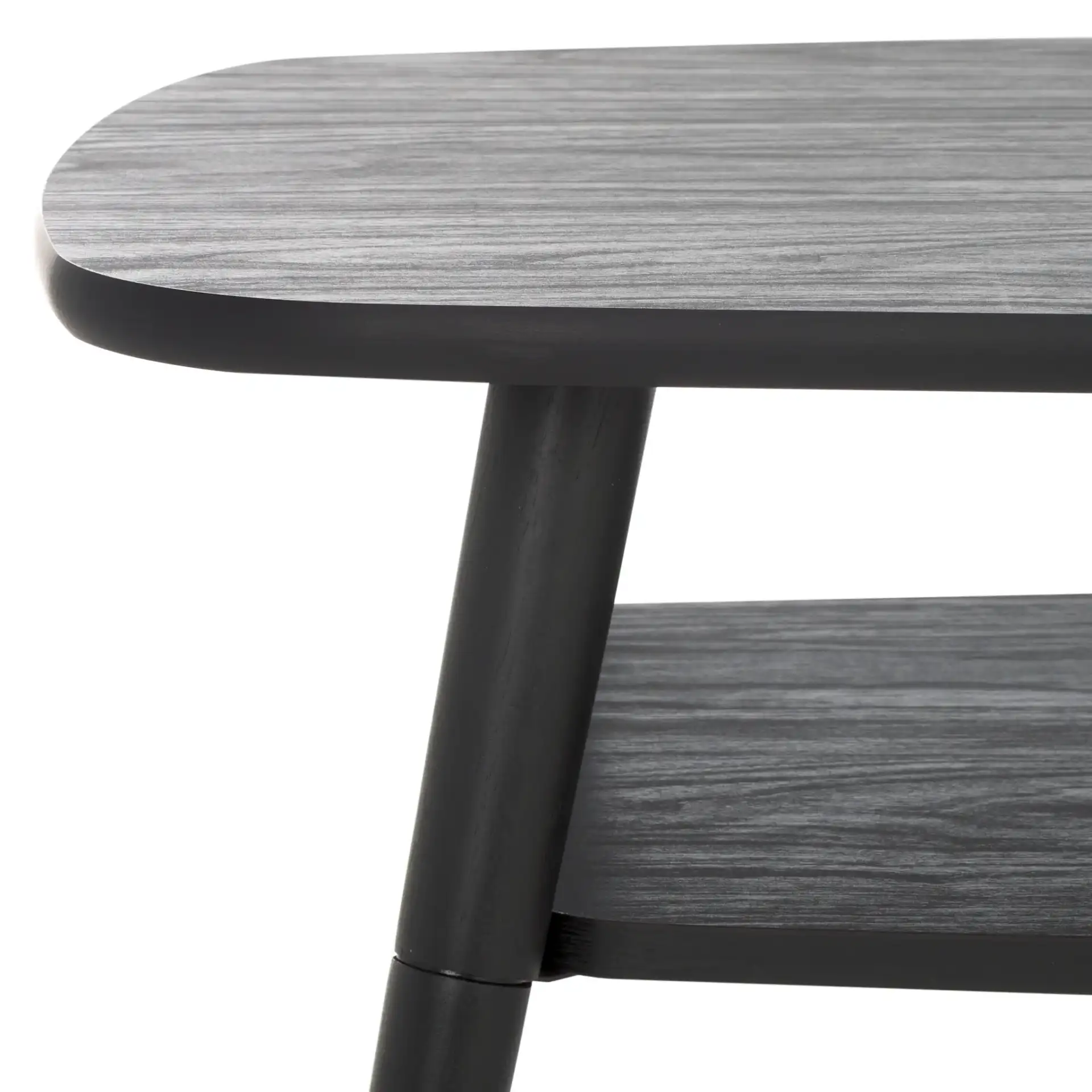 Karou Two-Tier Coffee Table in Black in a styled room
