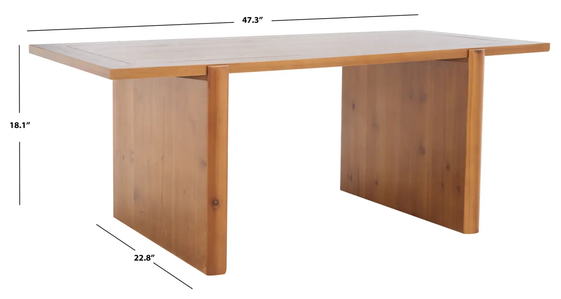 Truman Rectangle Coffee Table in Brown, detail view