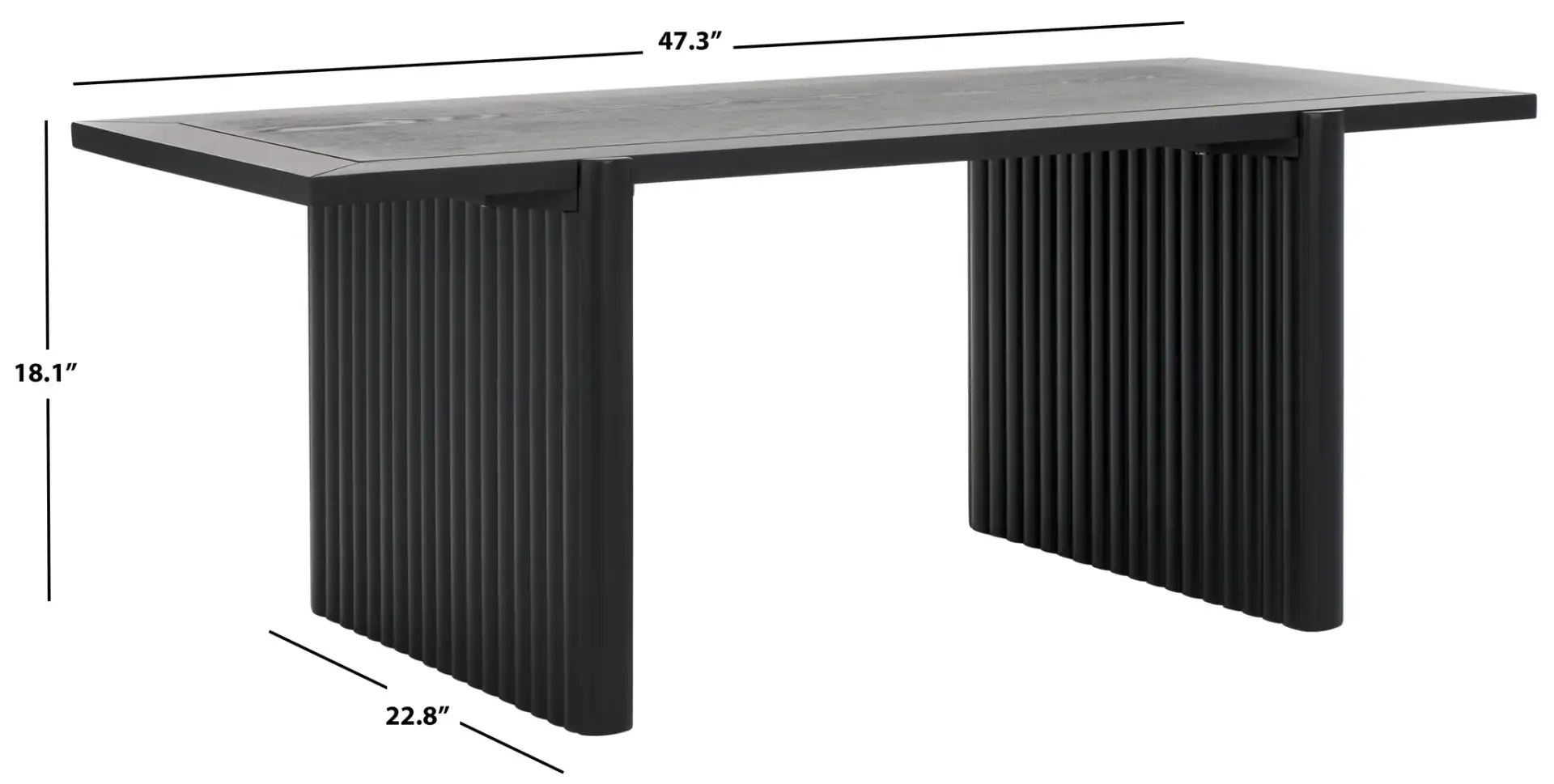 Buckley Rectangle Coffee Table in Black, detail view