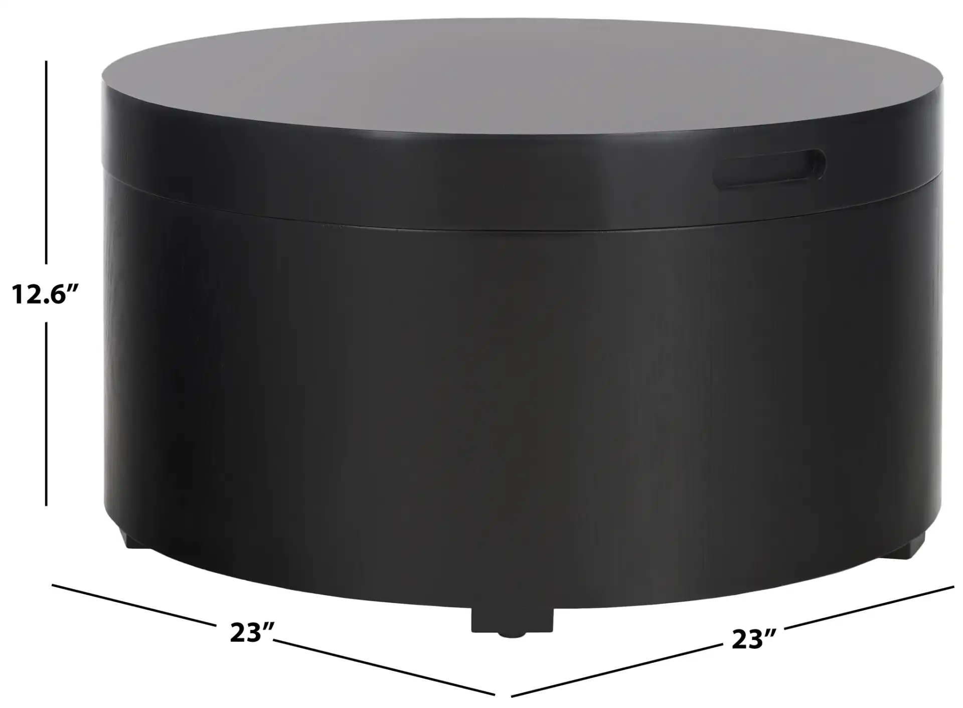 Rafaela Round Coffee Table in Black, detail view