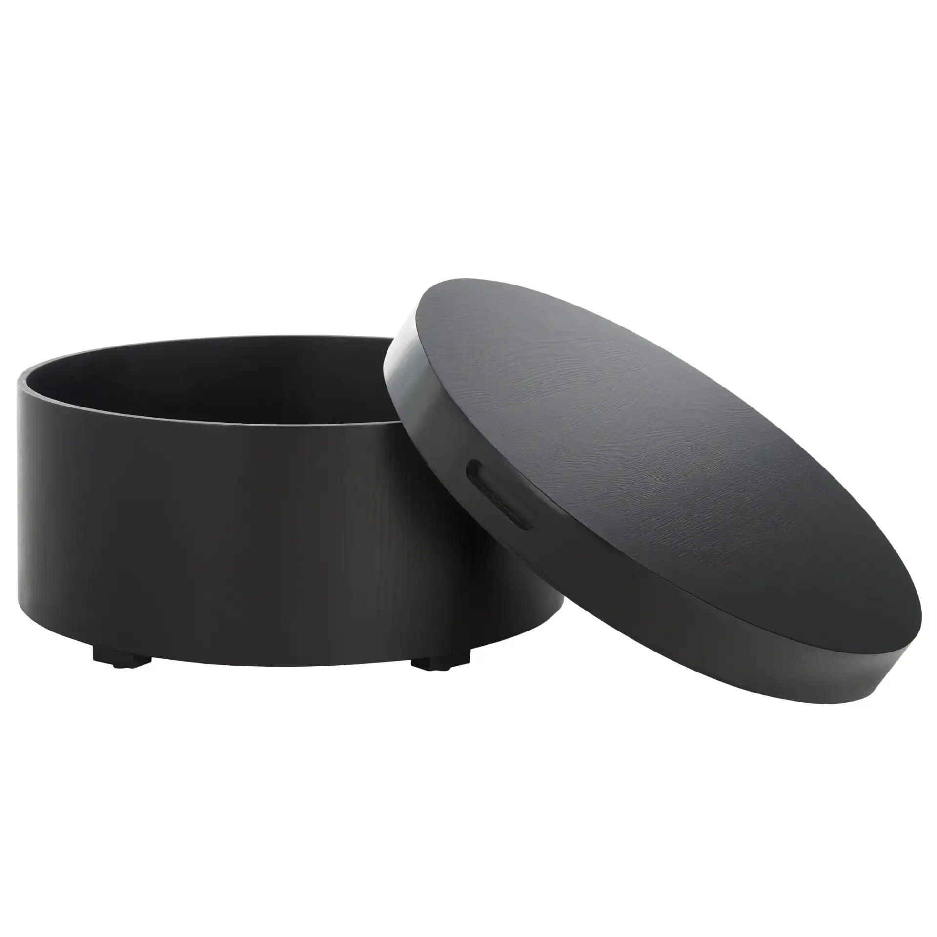 Rafaela Round Coffee Table in Black, detail view