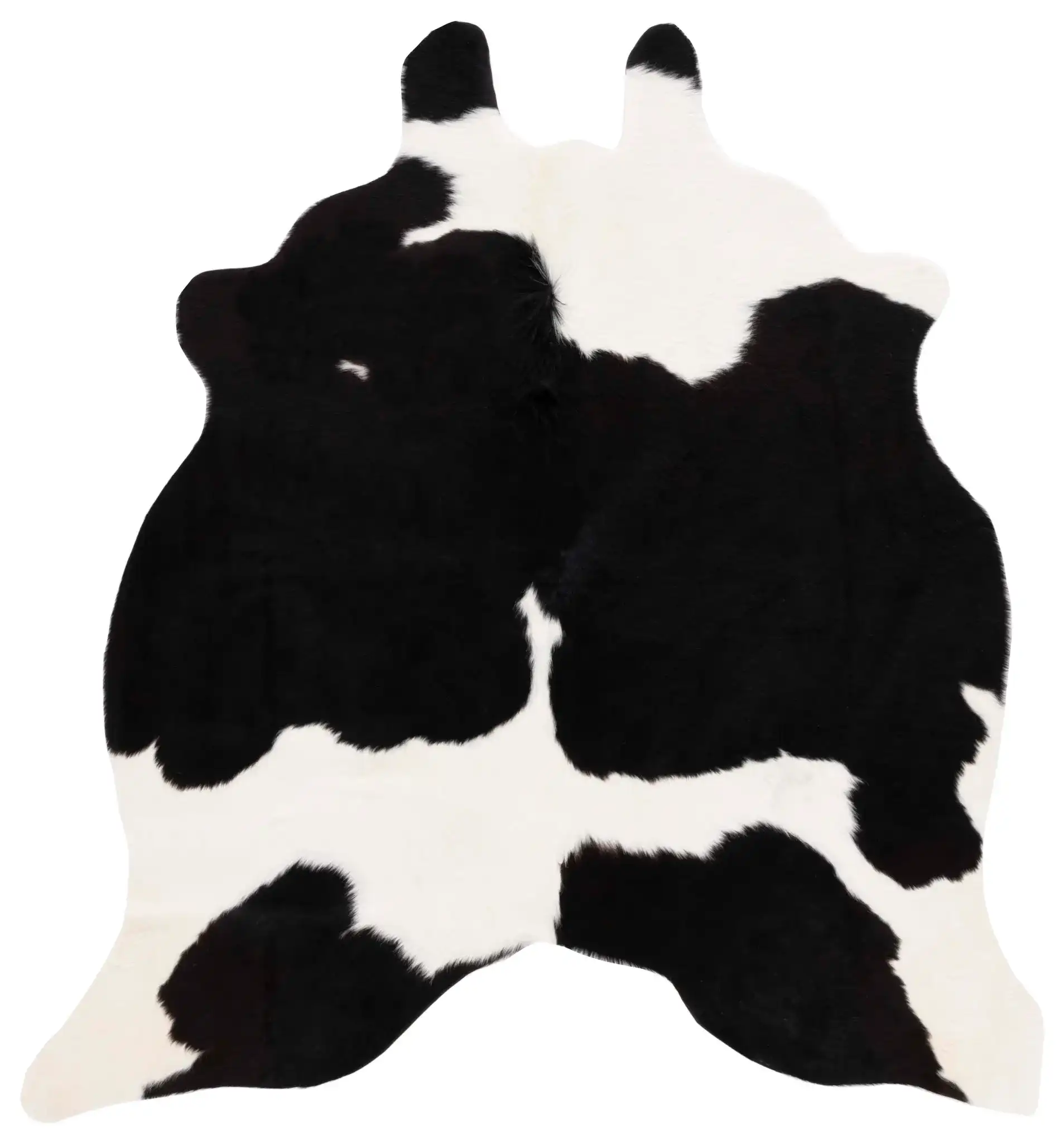 Cowhide Solid Shaped Rug in Black / White