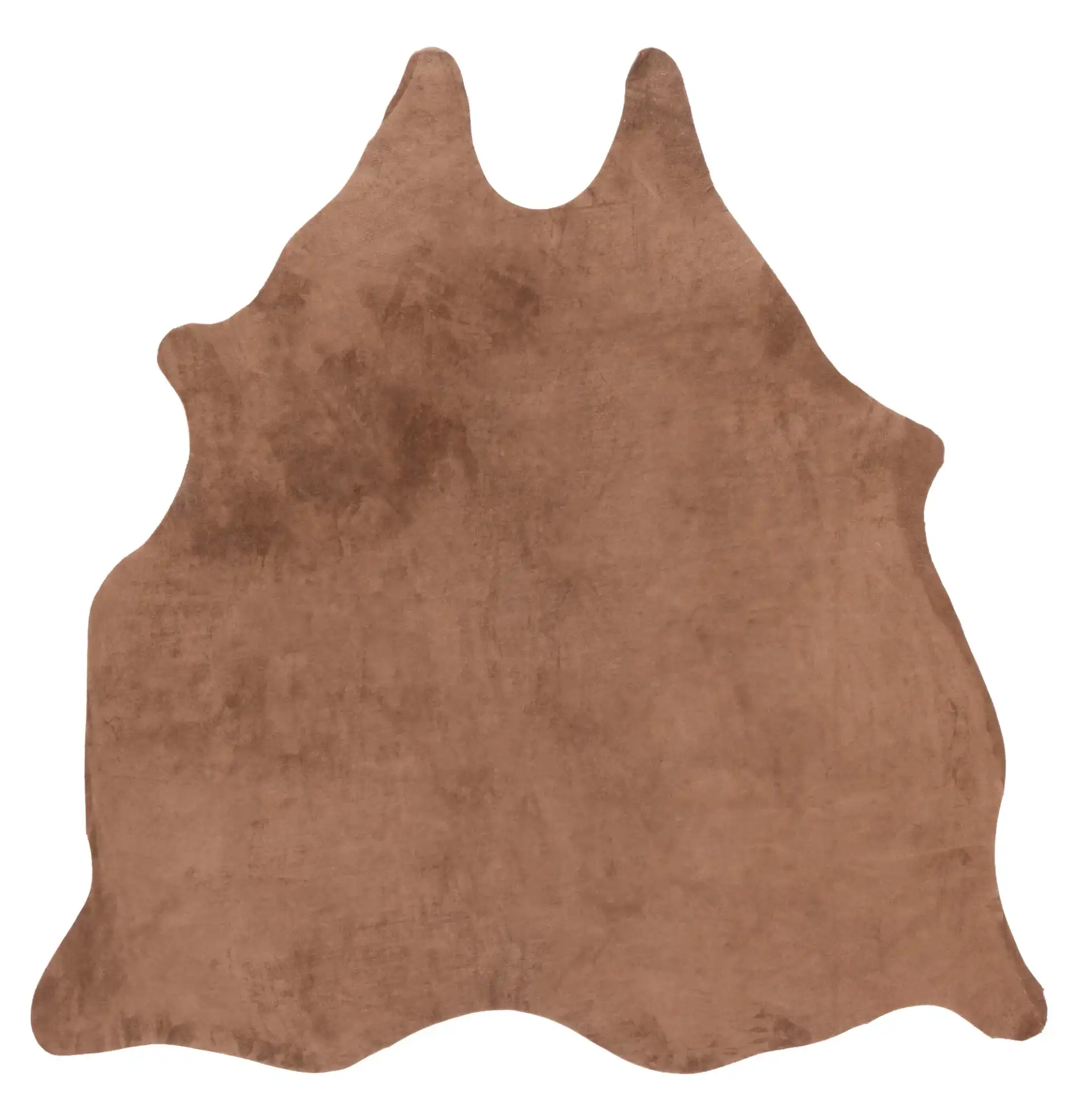 Suede Cowhide Shaped Rug in Light Brown