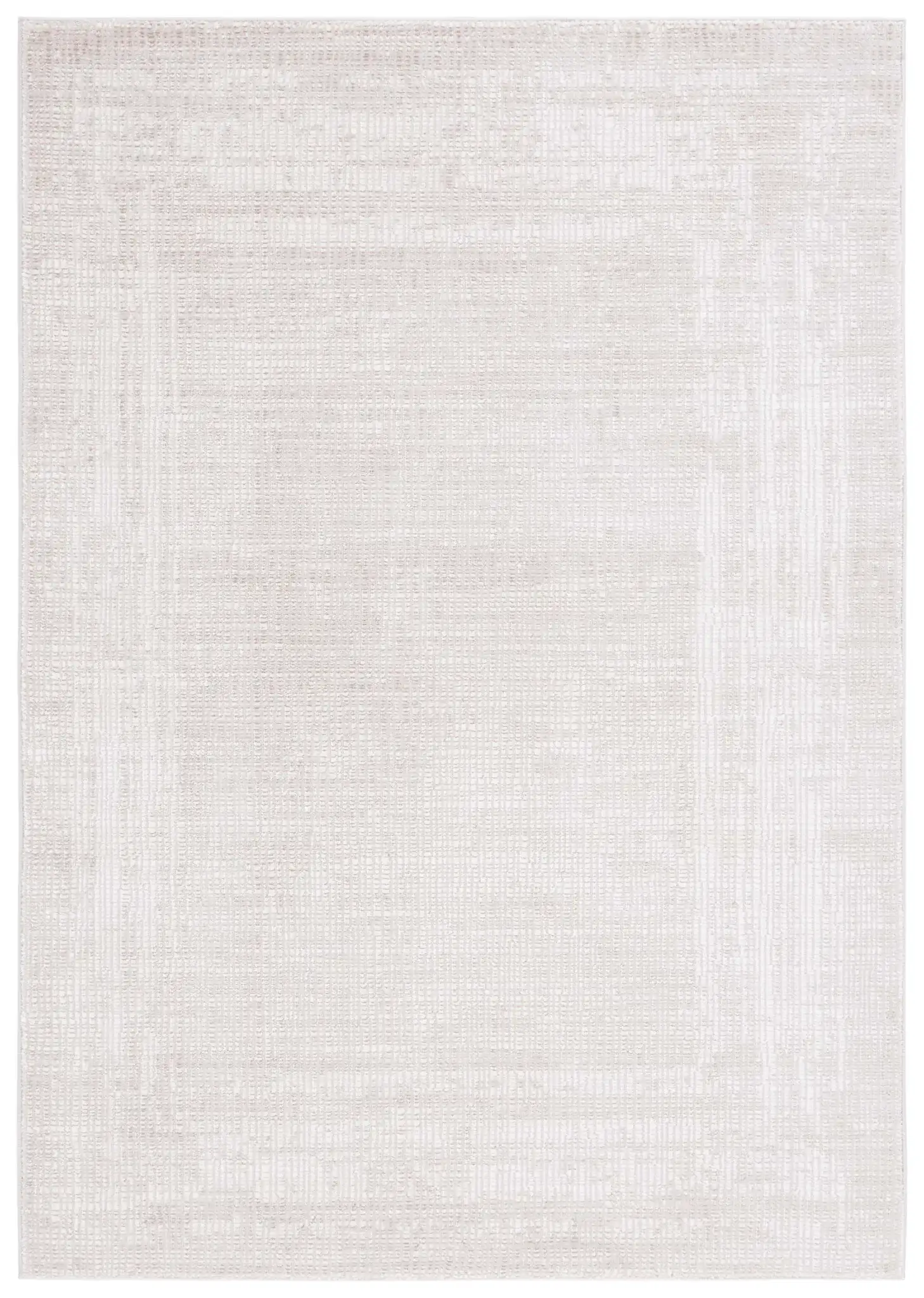Continental Textured Border Rug in Ivory / Beige