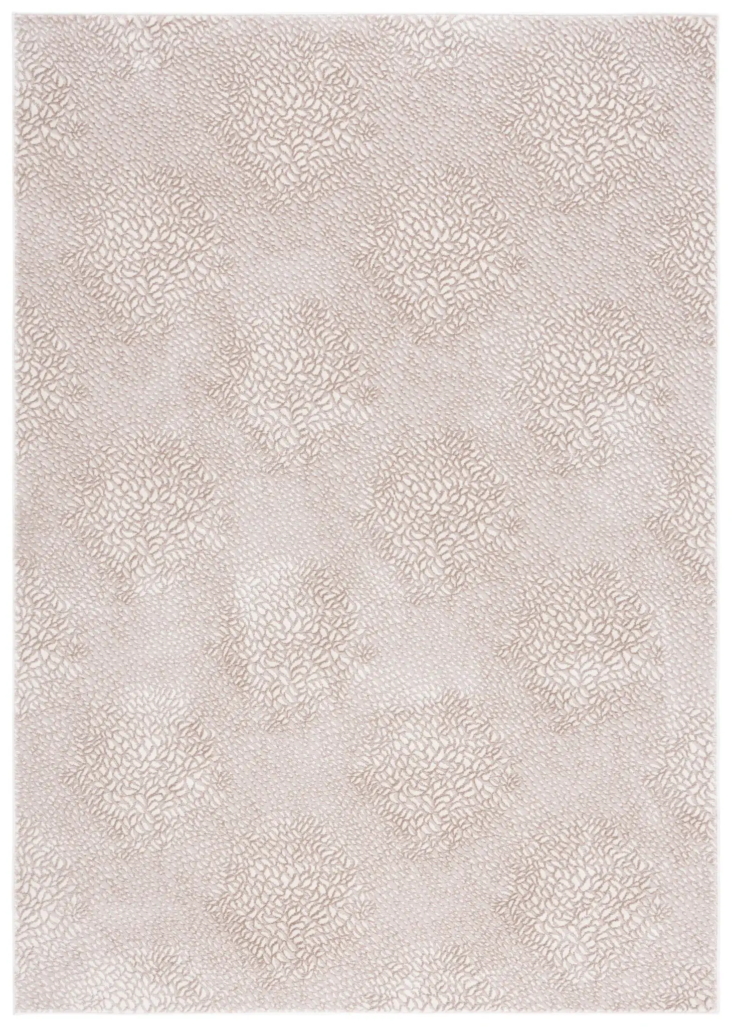 Continental Leafy Diamond Rug in Ivory / Beige