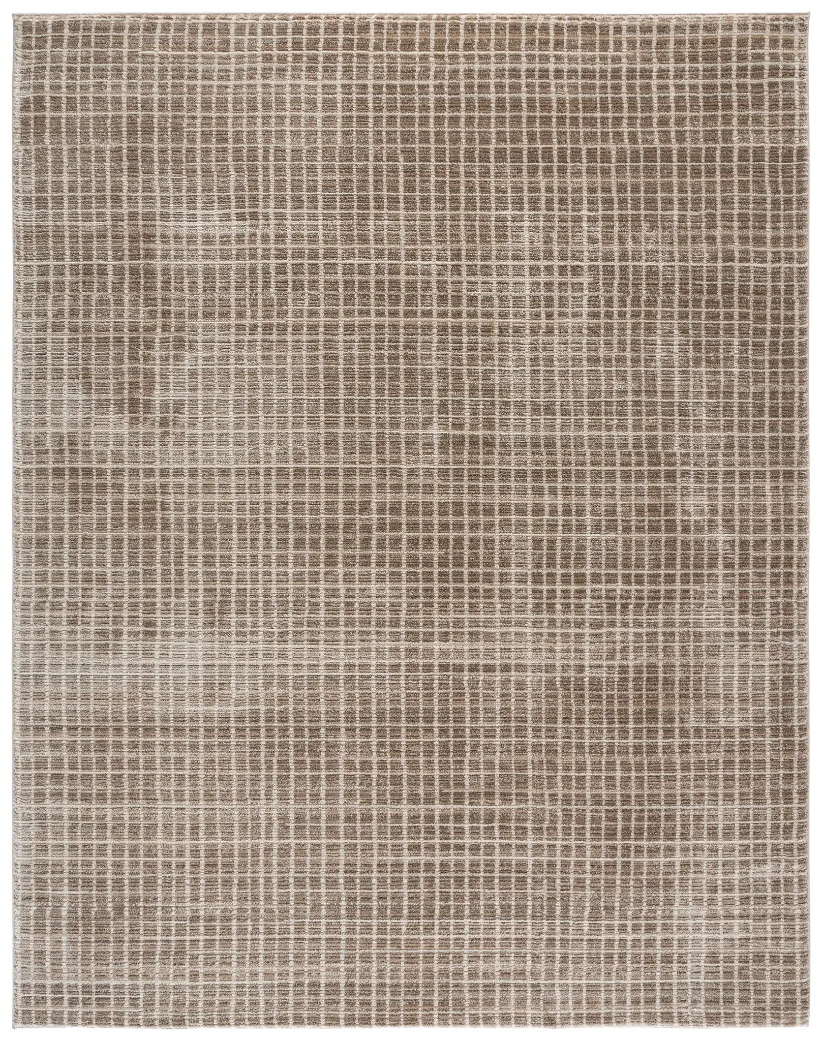 Cooper Modern Grid Rug in Beige / Ivory