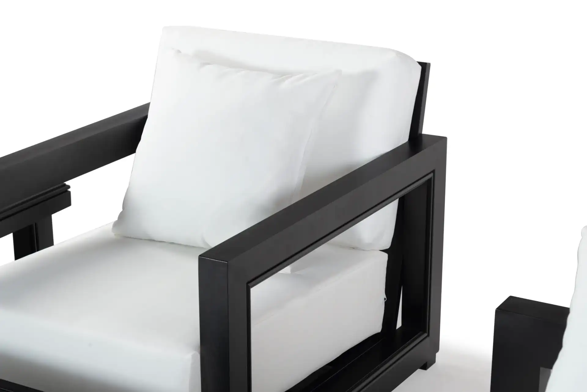 Montford Armchair in Black / White in a styled room