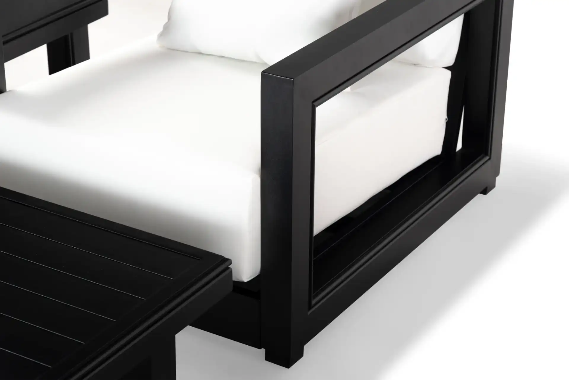 Montford Armchair in Black / White in a styled room
