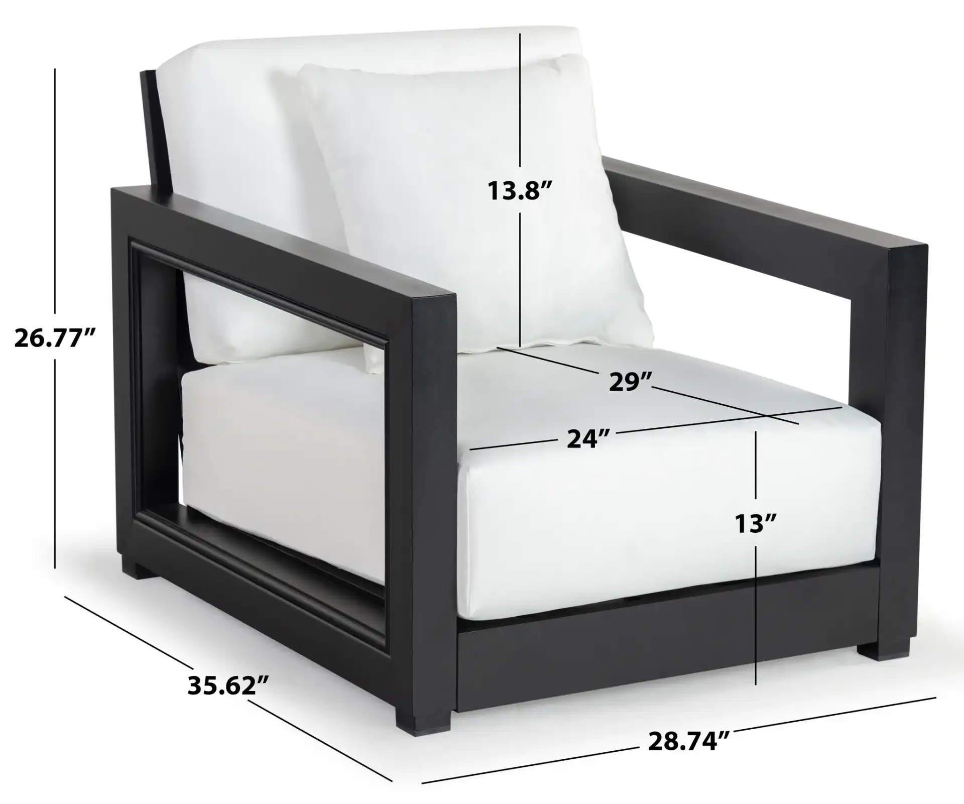 Montford Armchair in Black / White, detail view