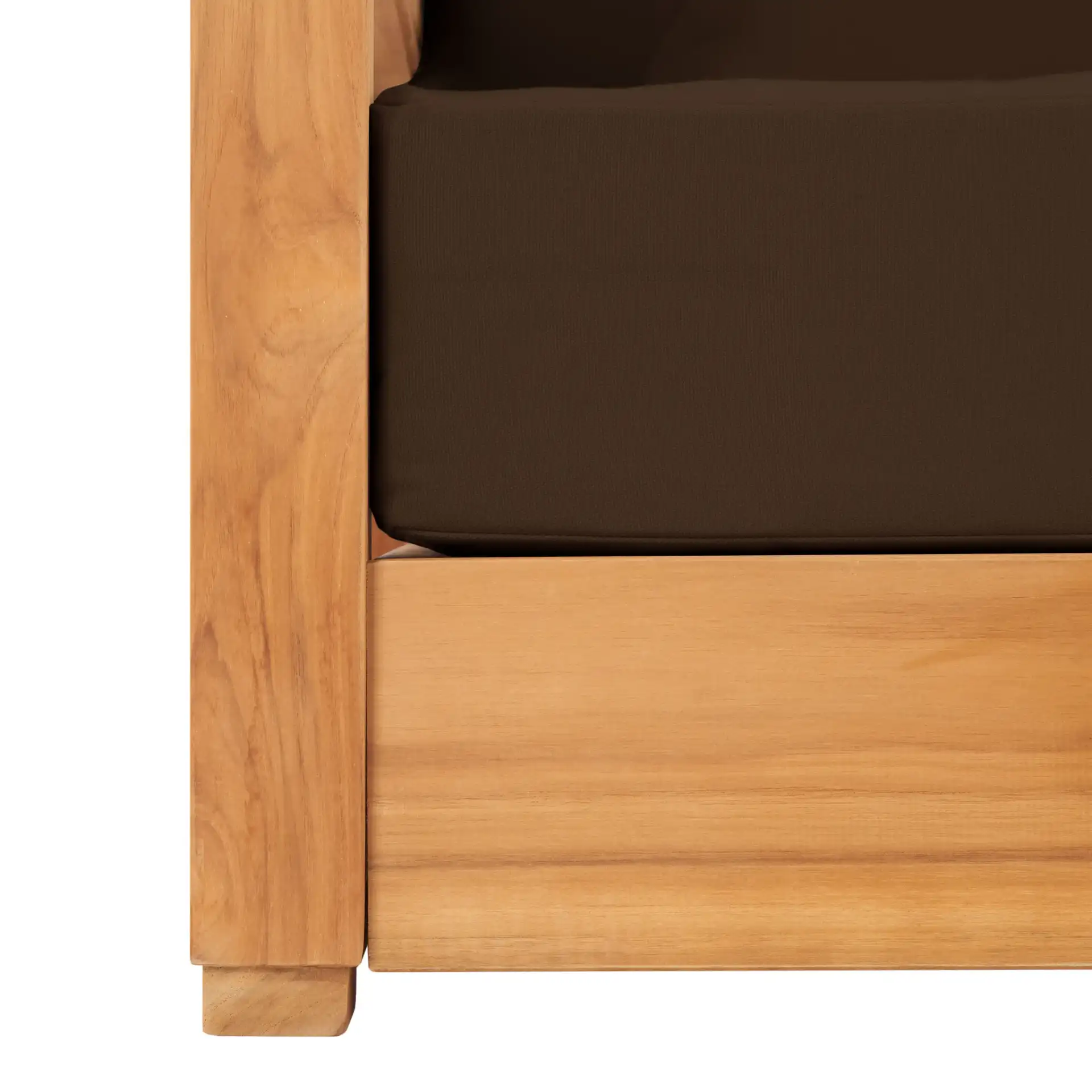 Montford Three-Seat Bench in Natural / Dark Brown in a styled room