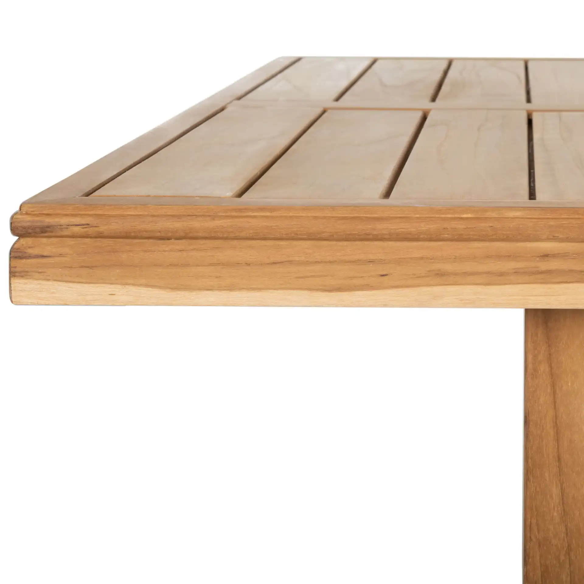 Montford Teak Dining Table in Natural Teak in a styled room