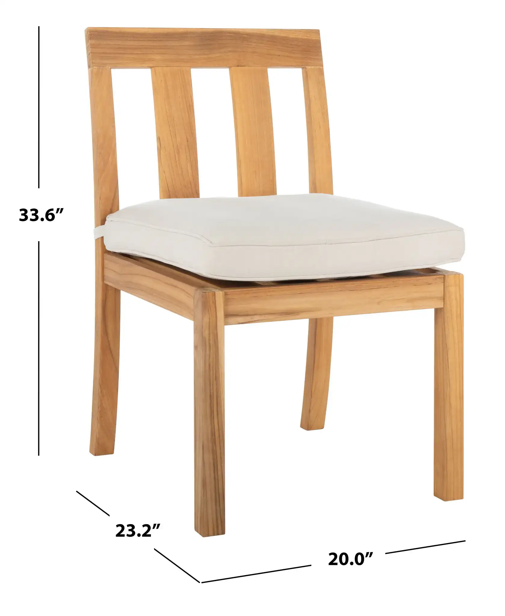 Montford Teak Dining Chair (Set of 2) in Natural, detail view