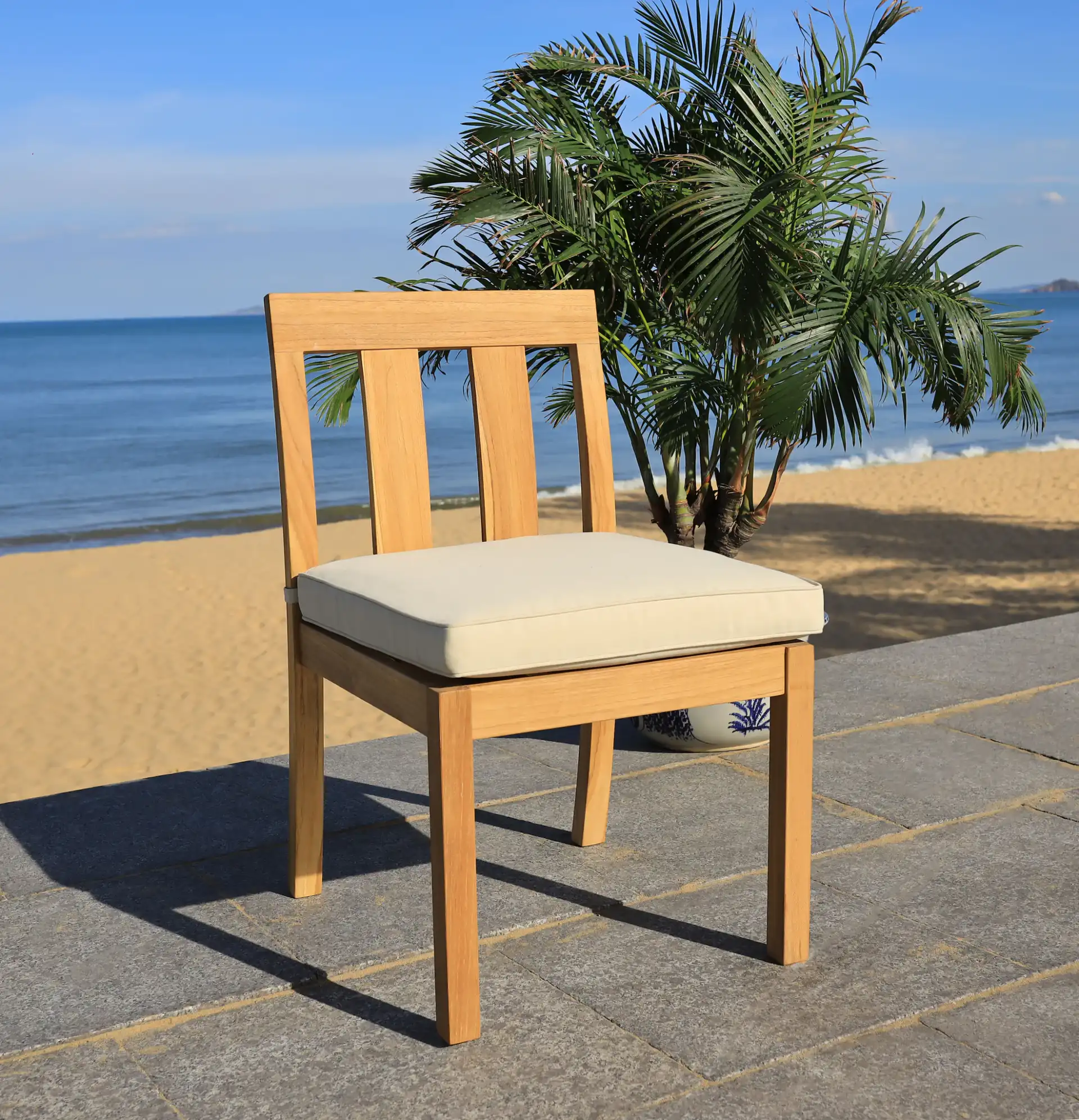 Montford Teak Dining Chair (Set of 2) in Natural in a styled room