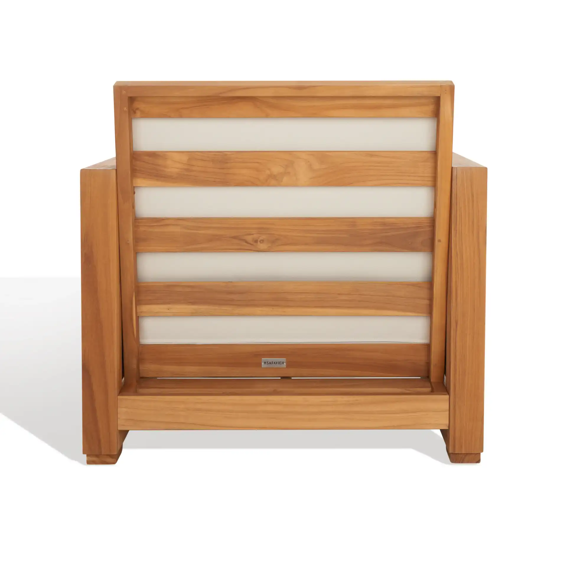 Molokai Teak Patio Chair in Natural / White, detail view