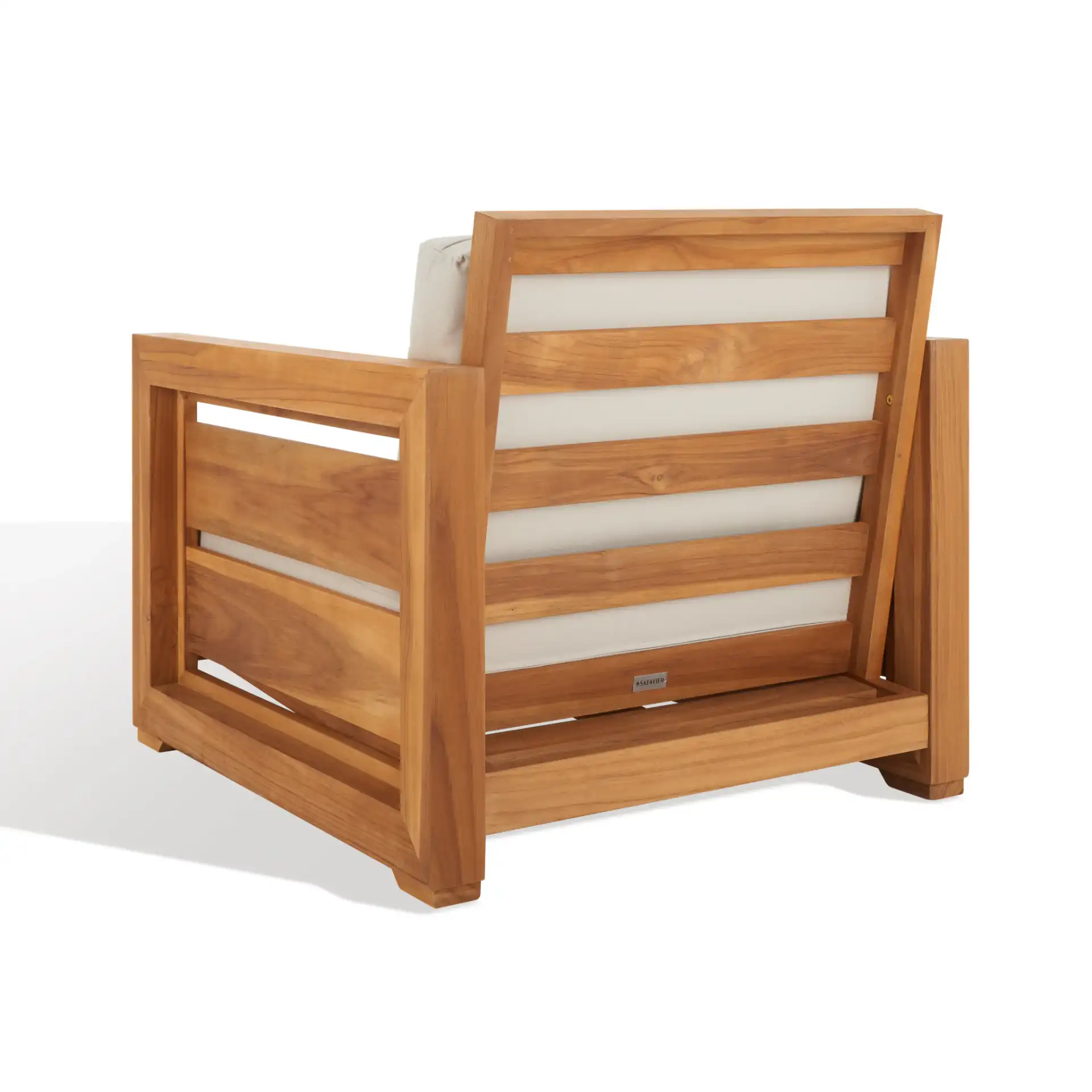 Molokai Teak Patio Chair in Natural / White, detail view