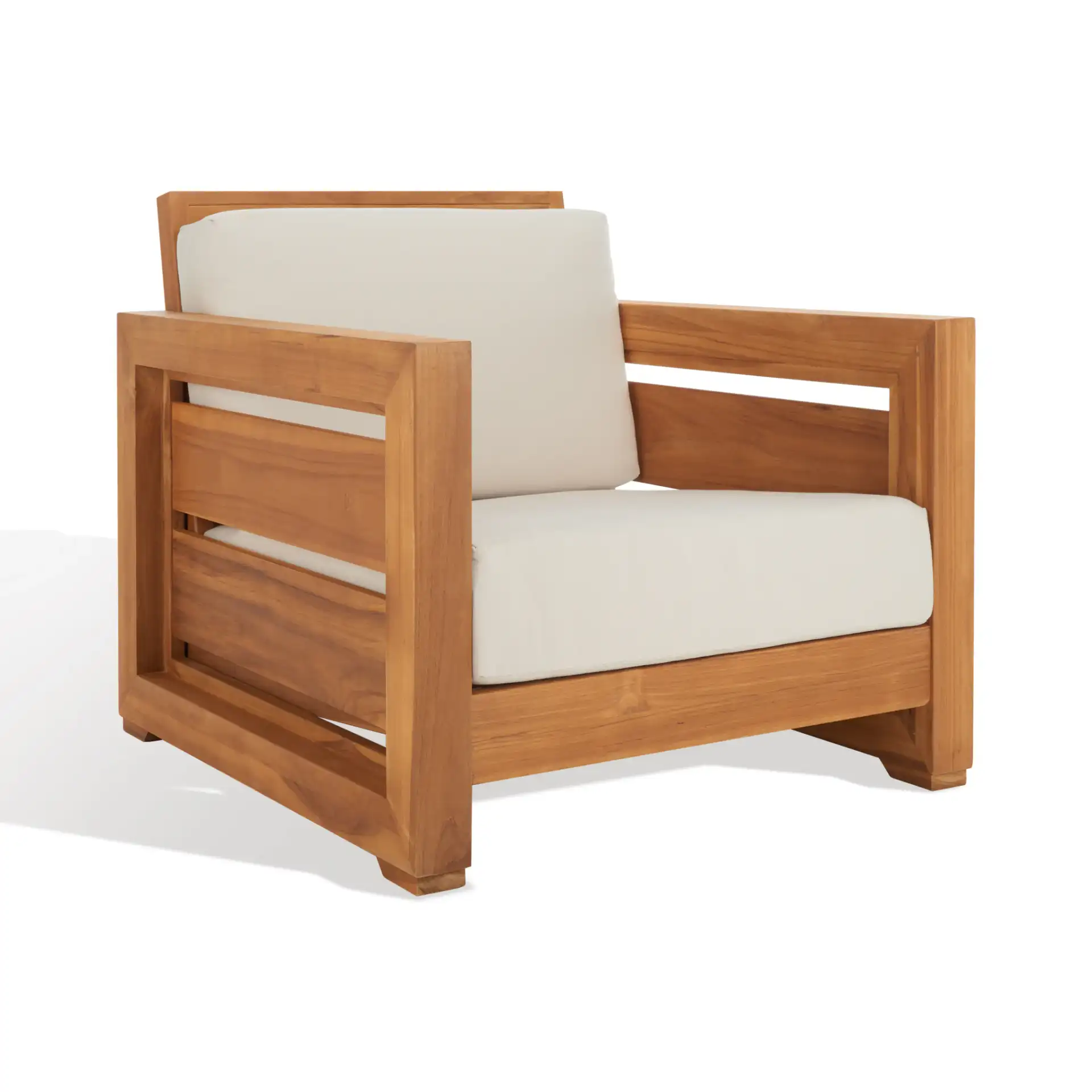 Molokai Teak Patio Chair in Natural / White