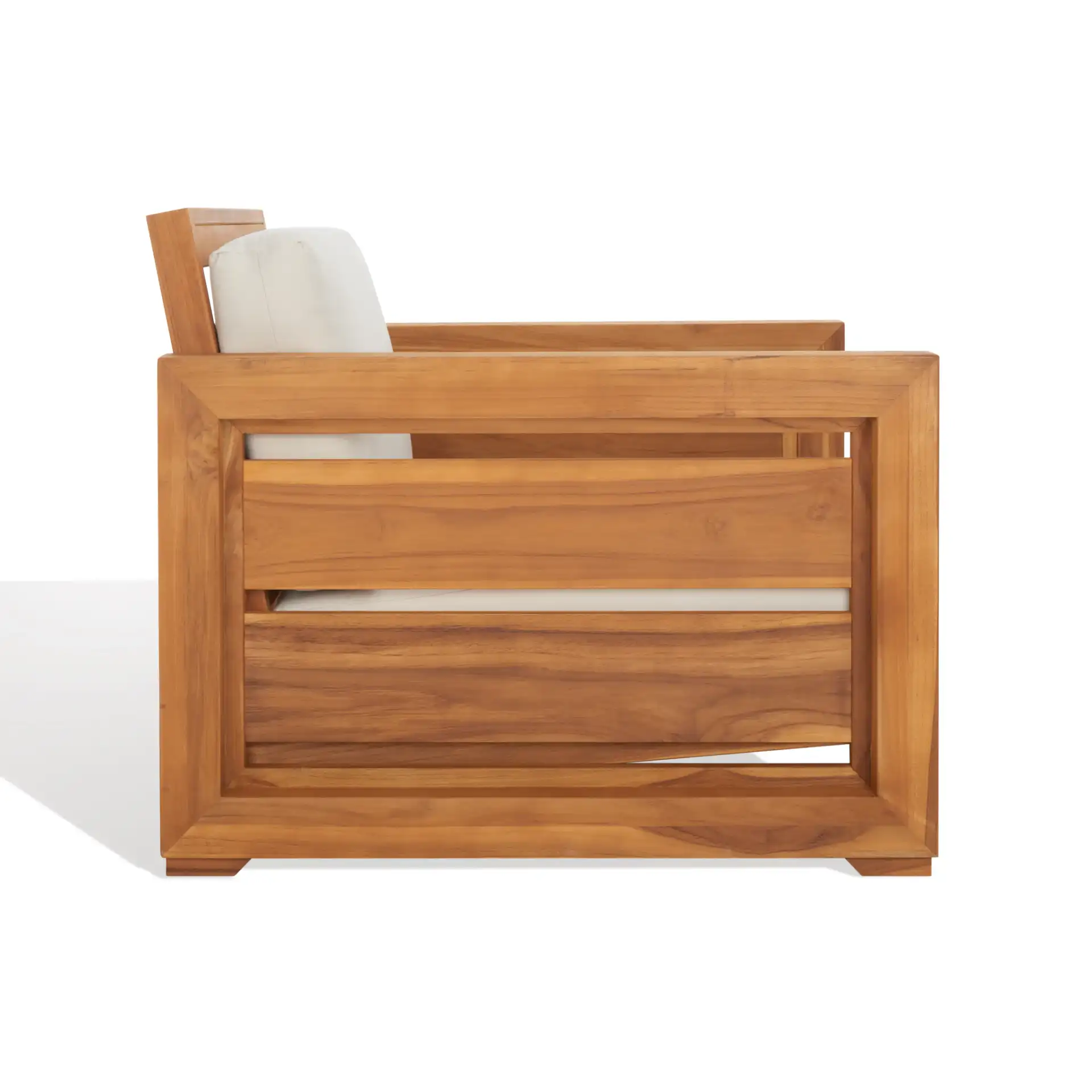 Molokai Teak Patio Chair in Natural / White, detail view